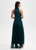 Metallic Crinkle Halter Neck Dress sold by Laura