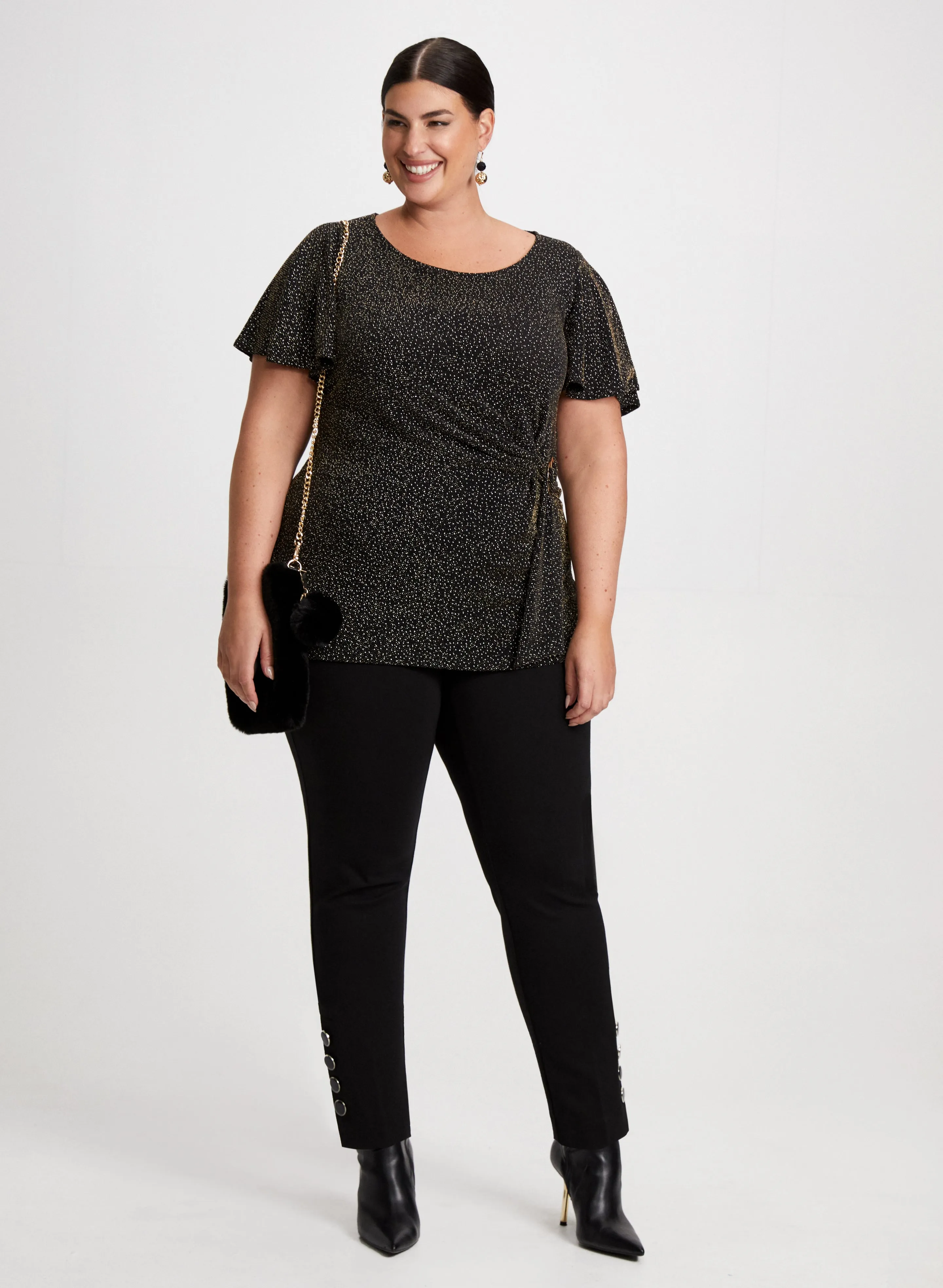 Glitter Top & Button Detail Pants sold by Laura