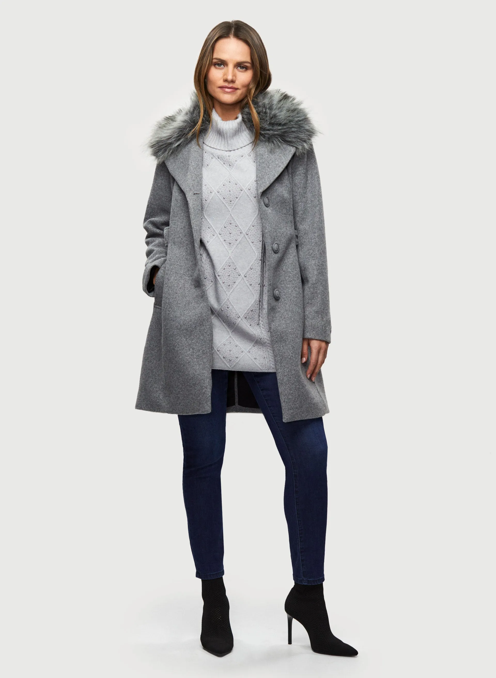 Stretch Wool Blend Coat sold by Laura product image thumbnail 3