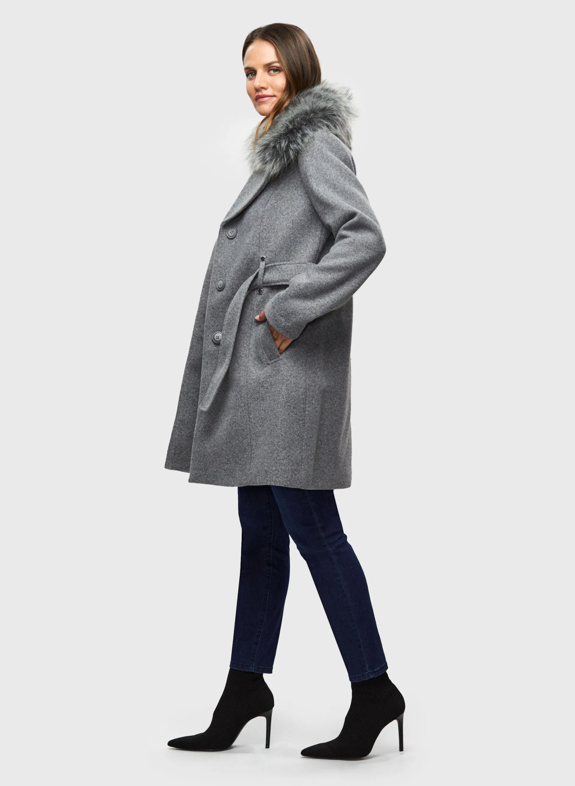 Stretch Wool Blend Coat sold by Laura product image thumbnail 2