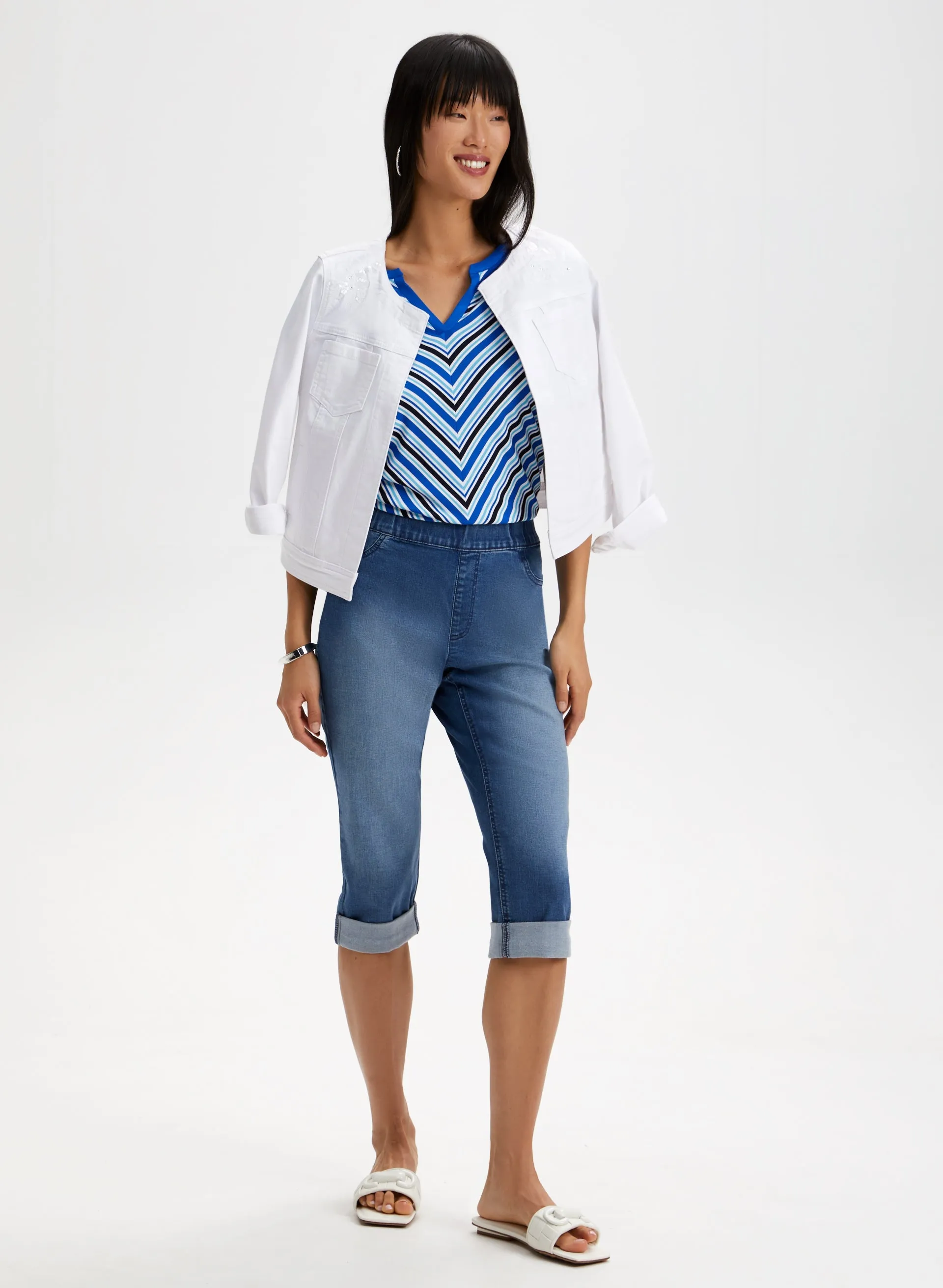 Stripe Print Drop Shoulder Tee sold by Laura product image thumbnail 3