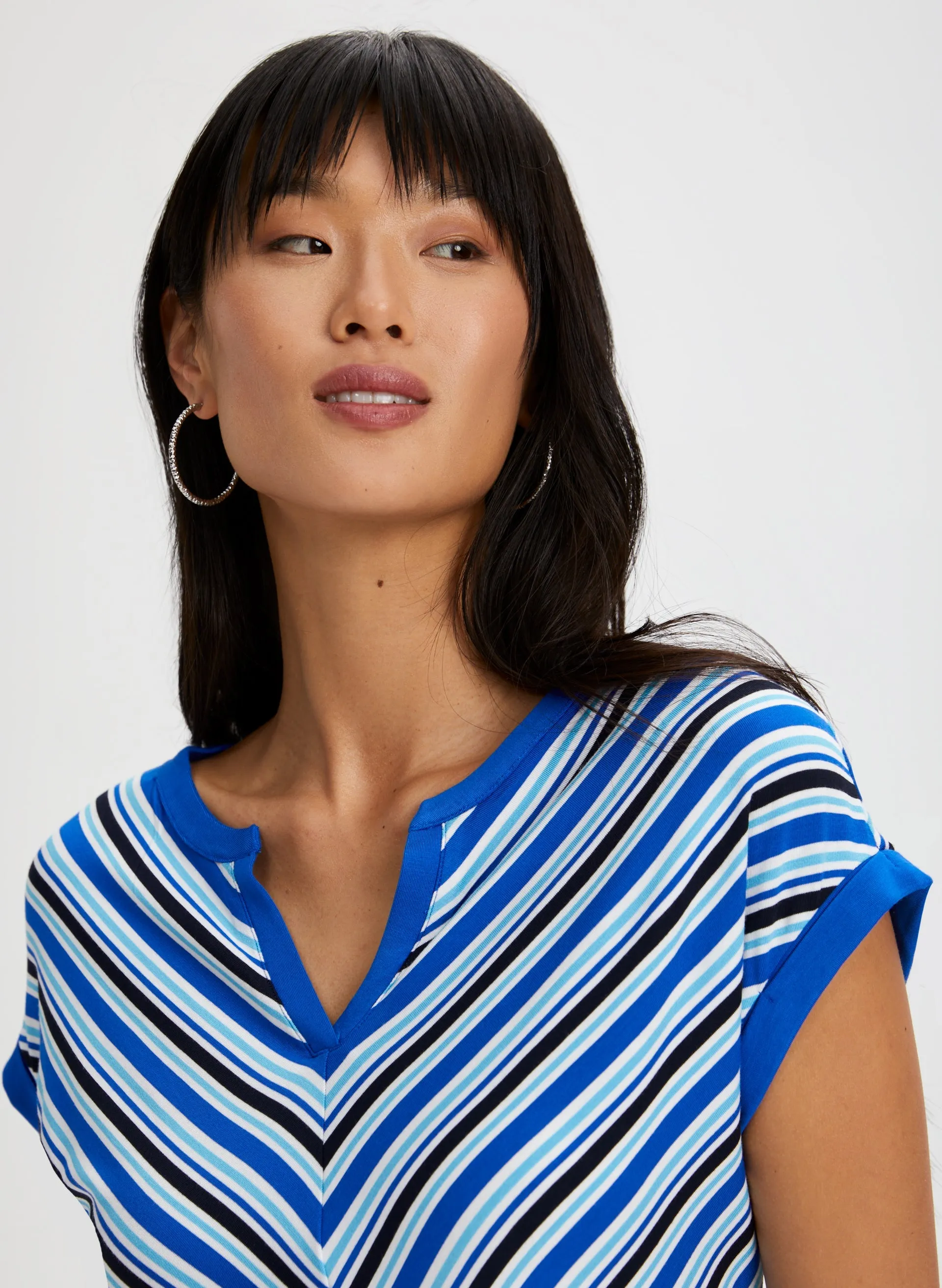 Stripe Print Drop Shoulder Tee sold by Laura product image thumbnail 2
