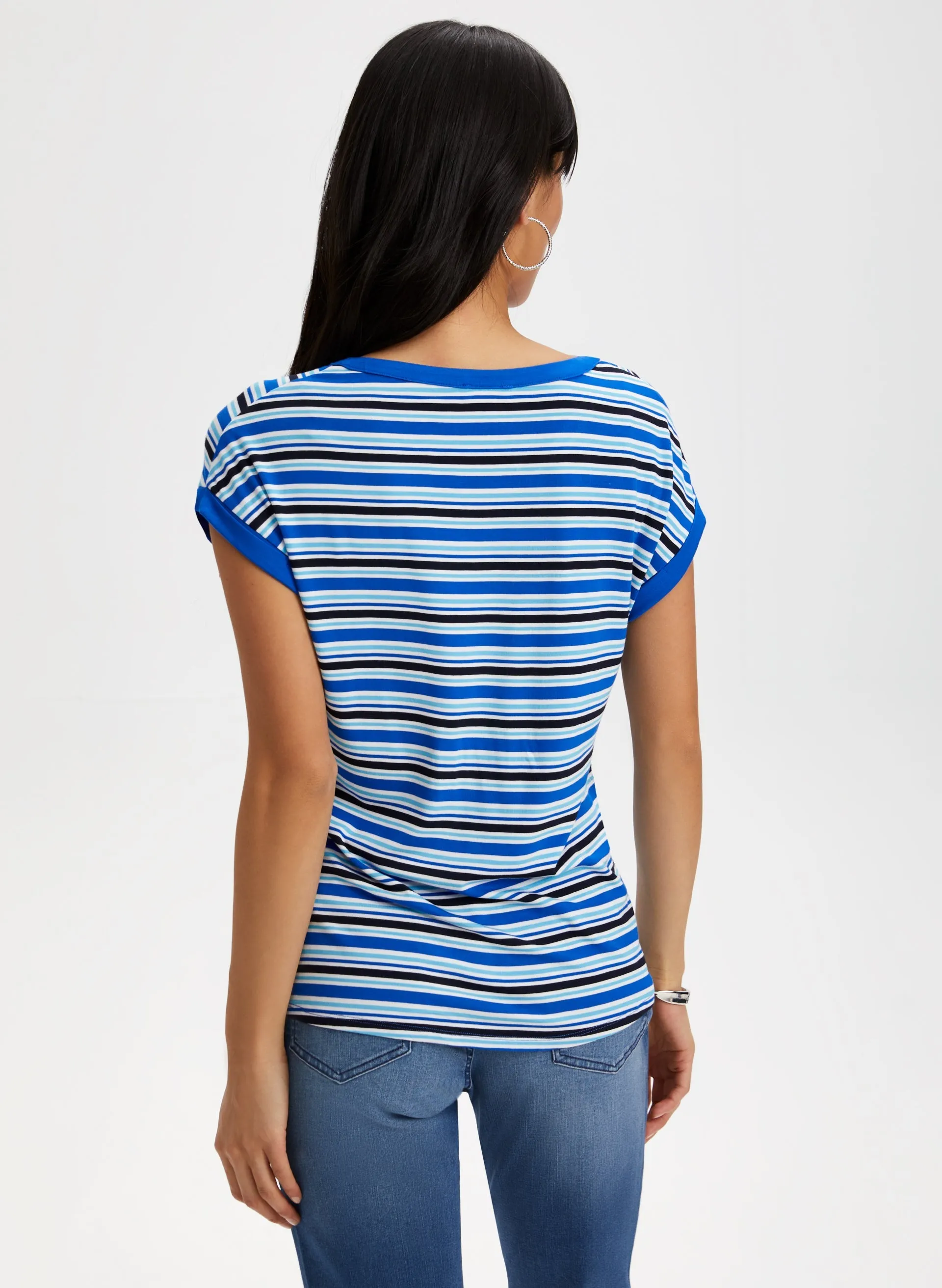 Stripe Print Drop Shoulder Tee sold by Laura product image thumbnail 4