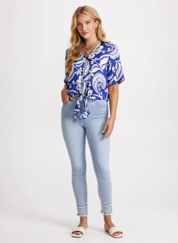 Paisley Print Blouse & Slim Leg Jeans sold by Laura