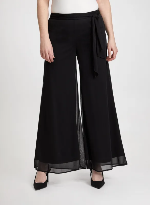 Olivia Mesh Overlay Wide-Leg Pants - Regular sold by Laura