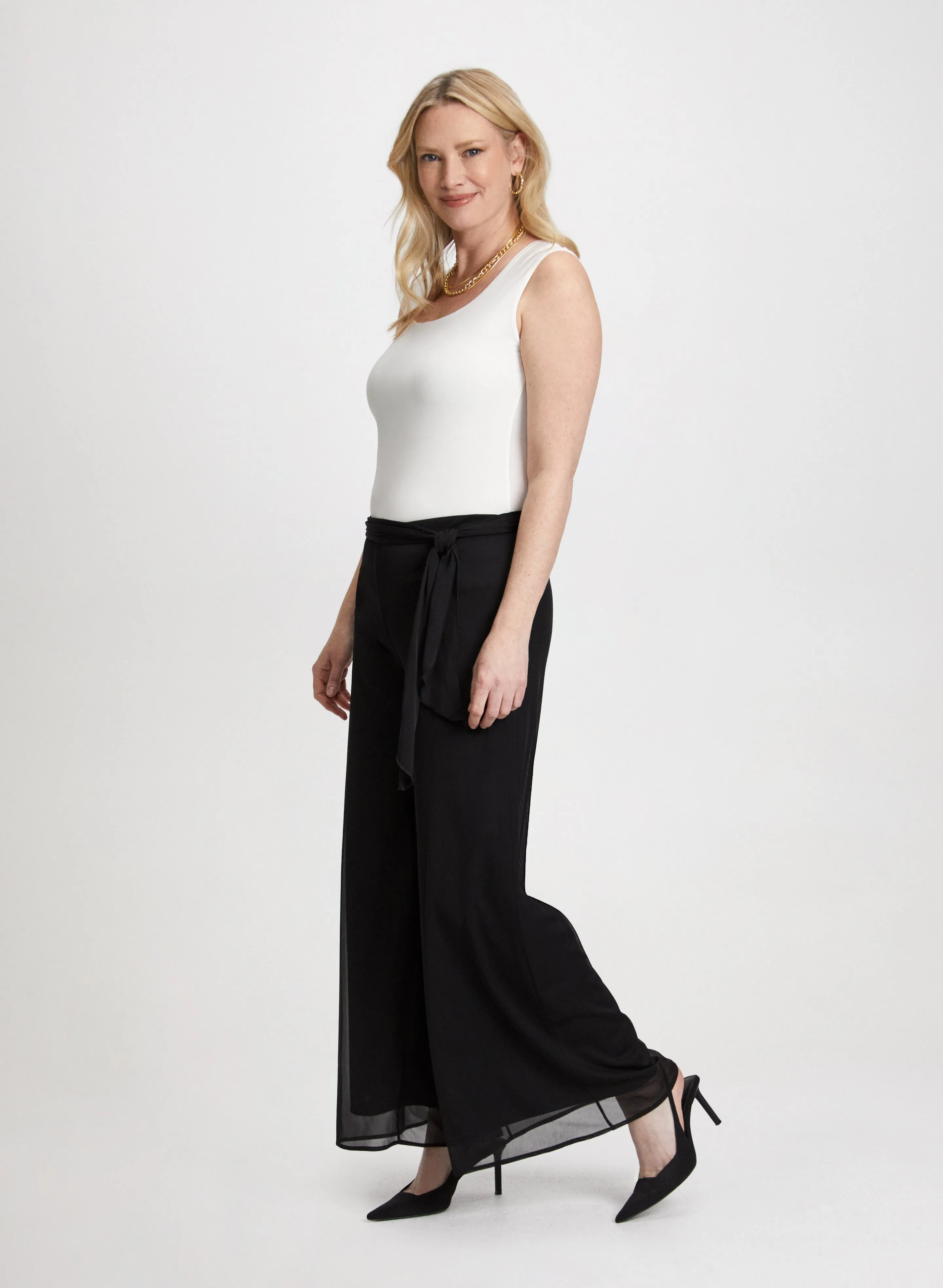 Olivia Mesh Overlay Wide-Leg Pants - Regular sold by Laura product image thumbnail 5