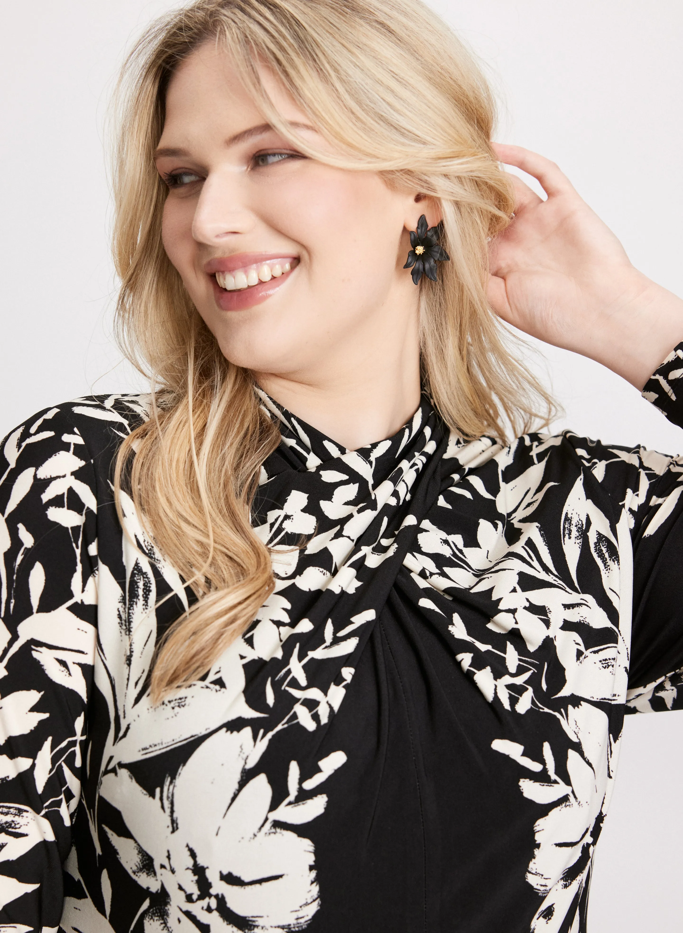 Floral Placement Print Dress sold by Laura product image thumbnail 4