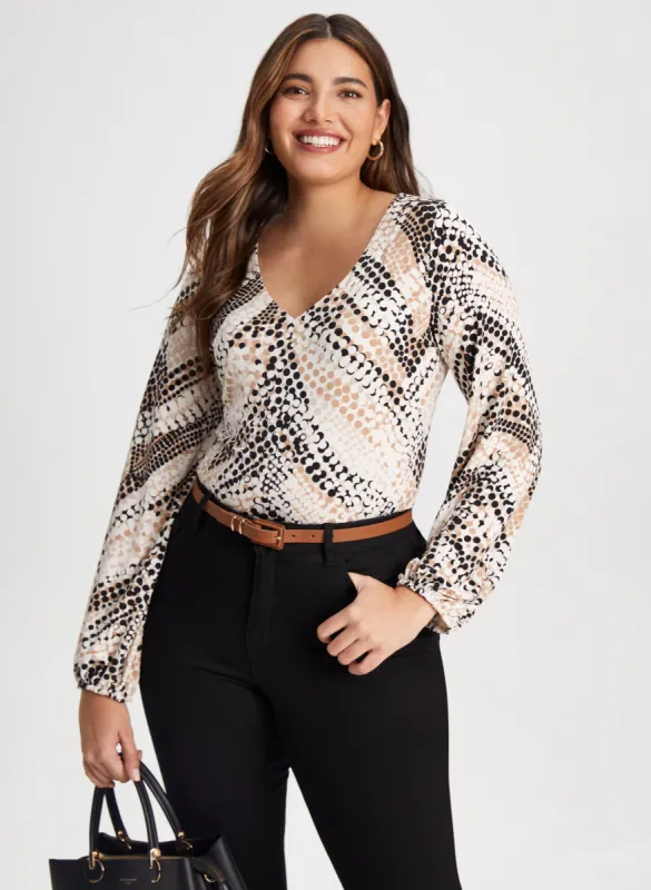 Abstract Polka Dot Print Top sold by Laura