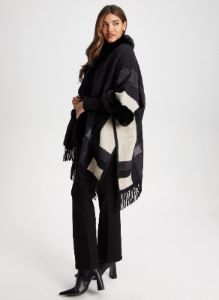 Faux-Fur & Plaid Poncho sold by Laura