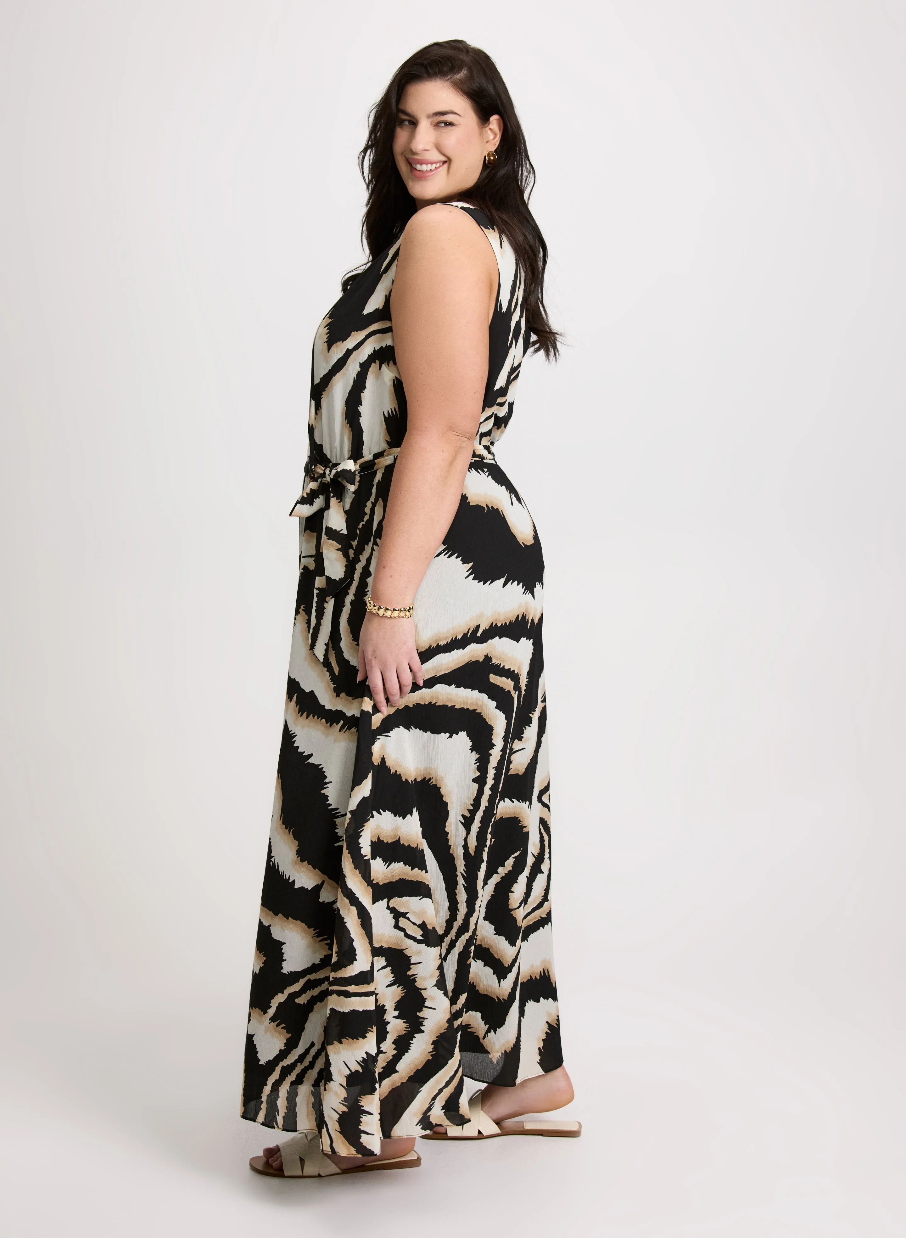 Belted Animal Print Maxi Dress sold by Laura product image thumbnail 4