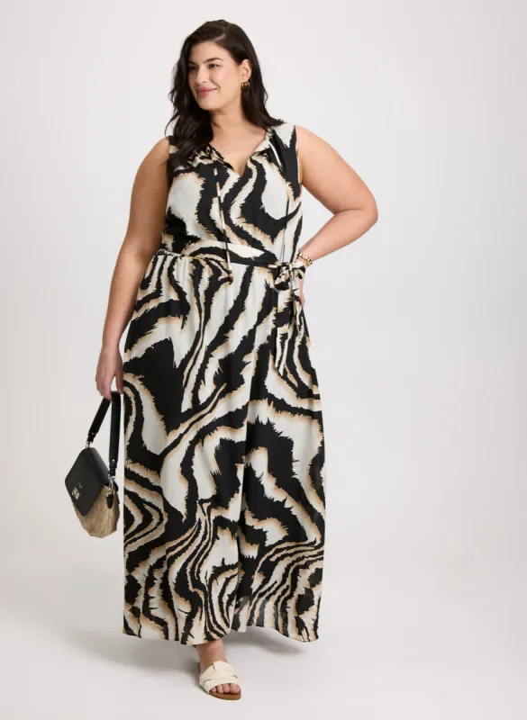 Belted Animal Print Maxi Dress sold by Laura