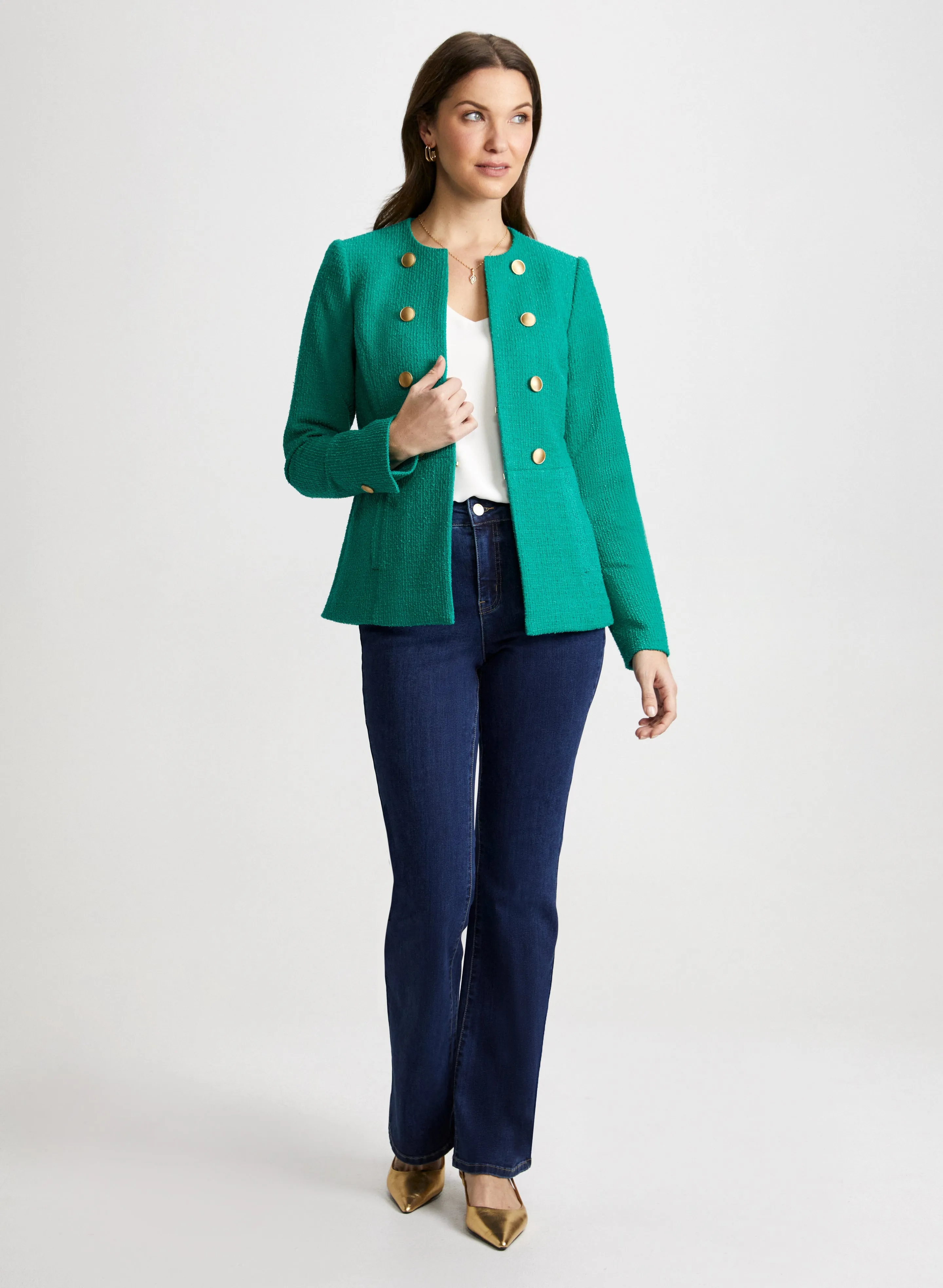 Peplum Jacket & Bootcut Jeans sold by Laura