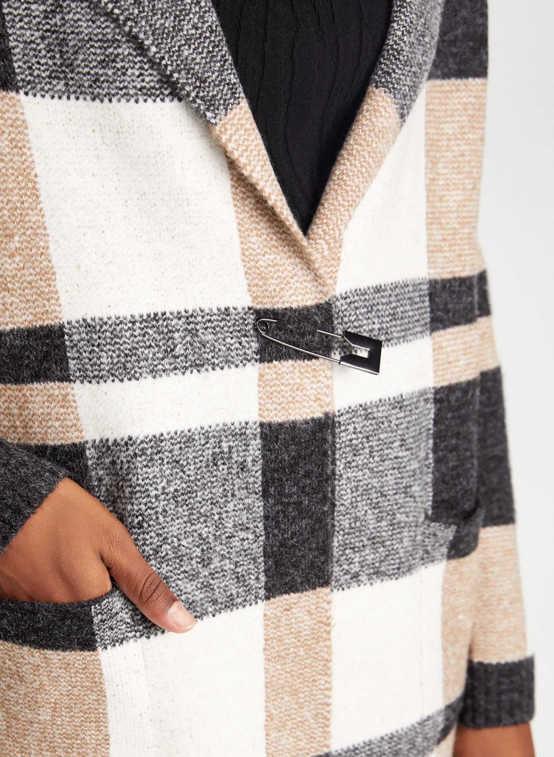 Plaid Open Front Coatigan sold by Laura product image thumbnail 5