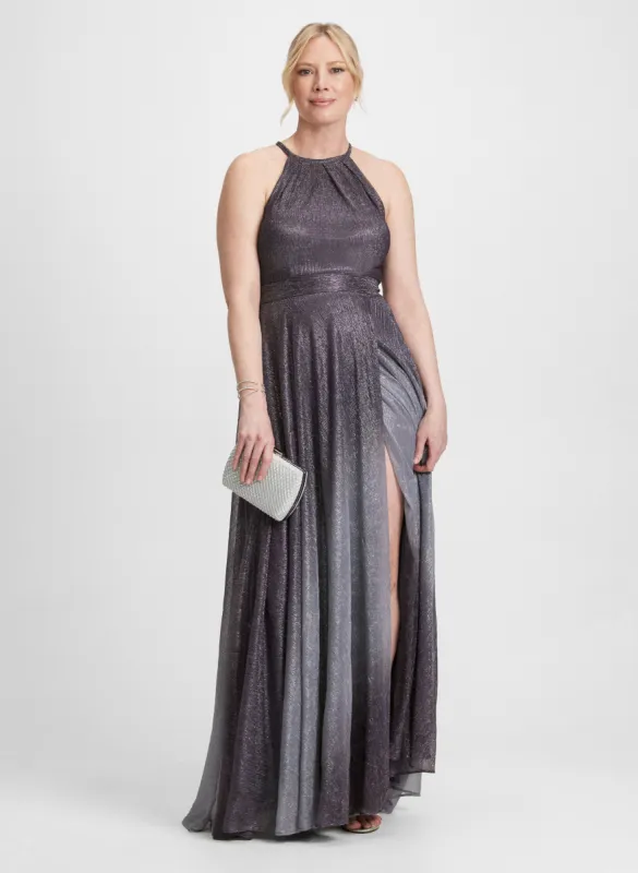 Halter Neck Long Shimmering Dress sold by Laura