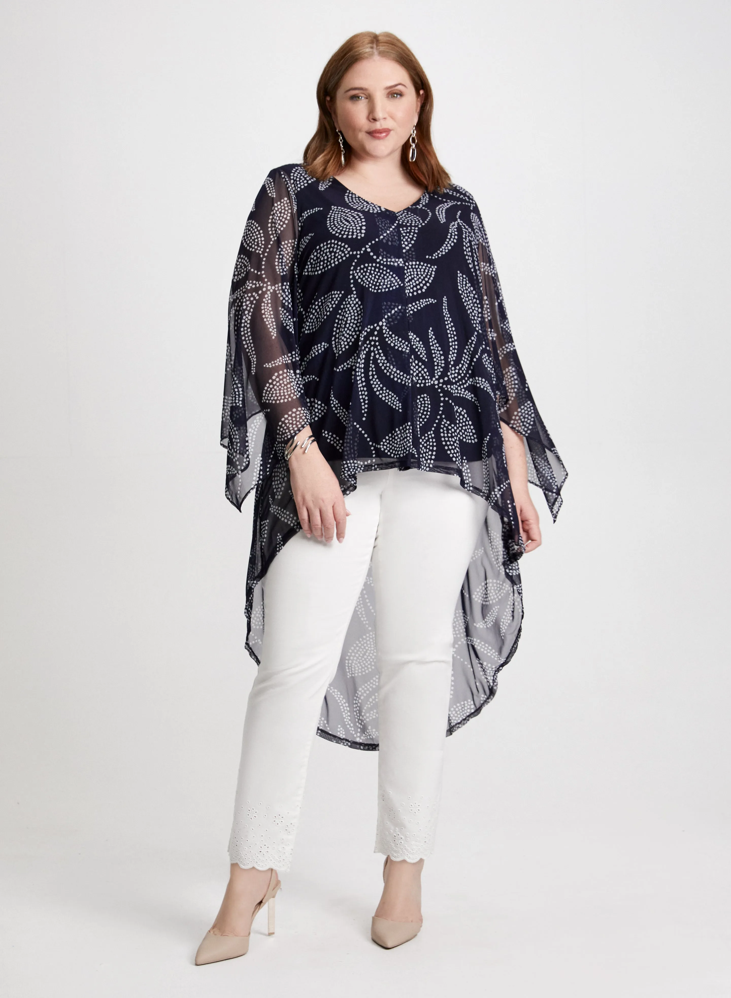 Leaf Print Asymmetric Tunic sold by Laura
