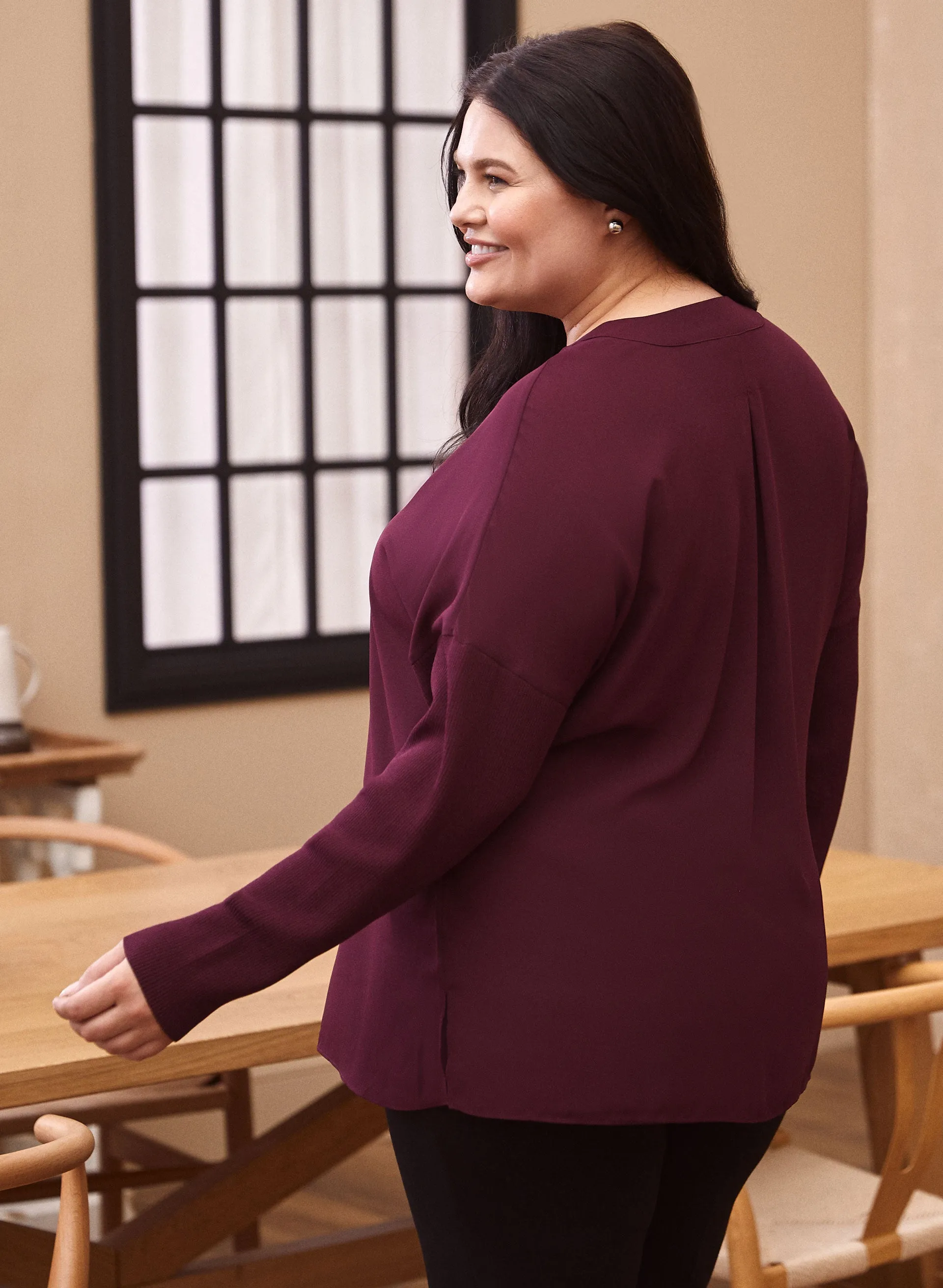 Long Sleeve V-Neck Blouse sold by Laura product image thumbnail 4