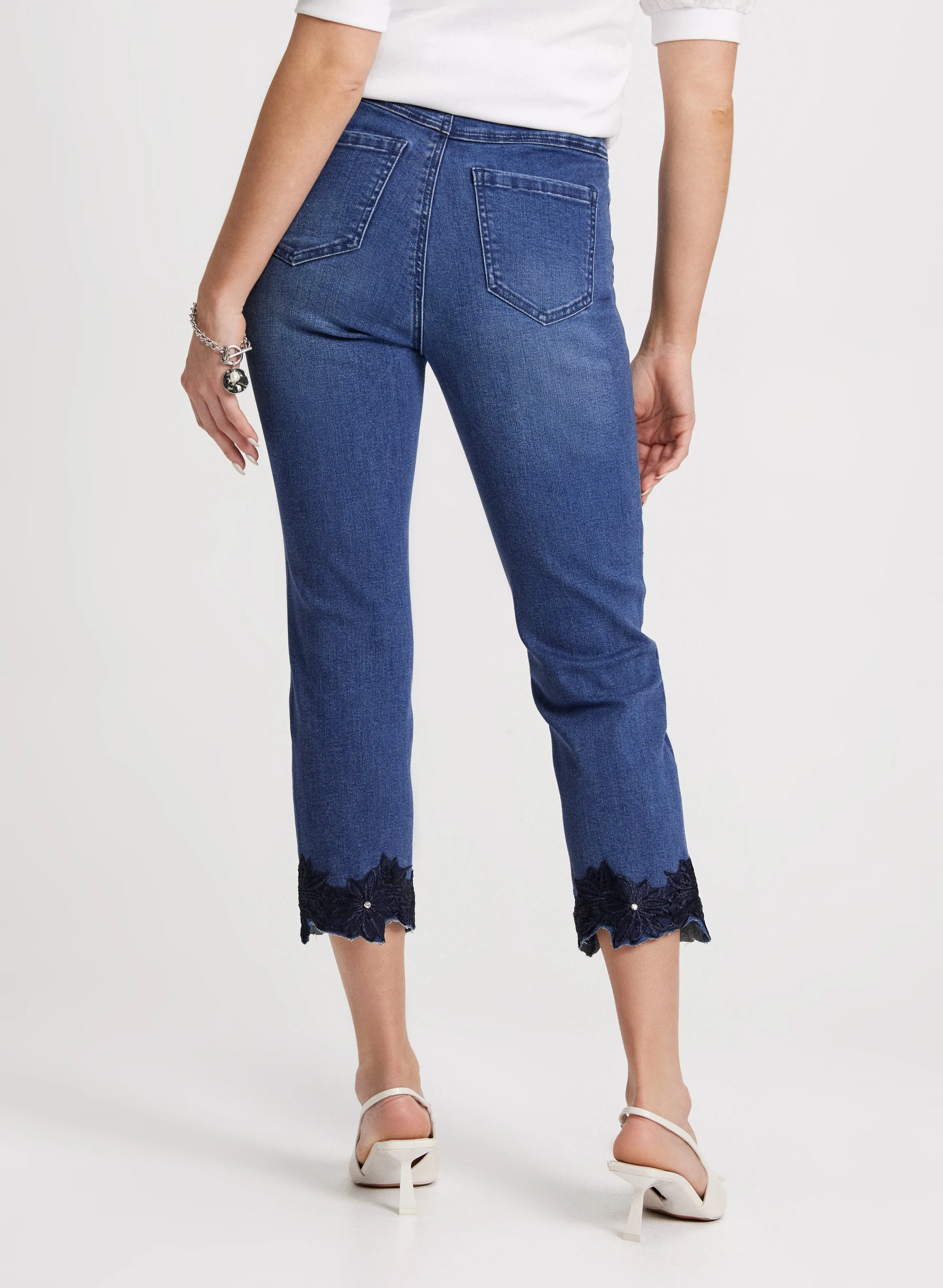 Embroidered Hem Straight Leg Jeans sold by Laura product image thumbnail 2