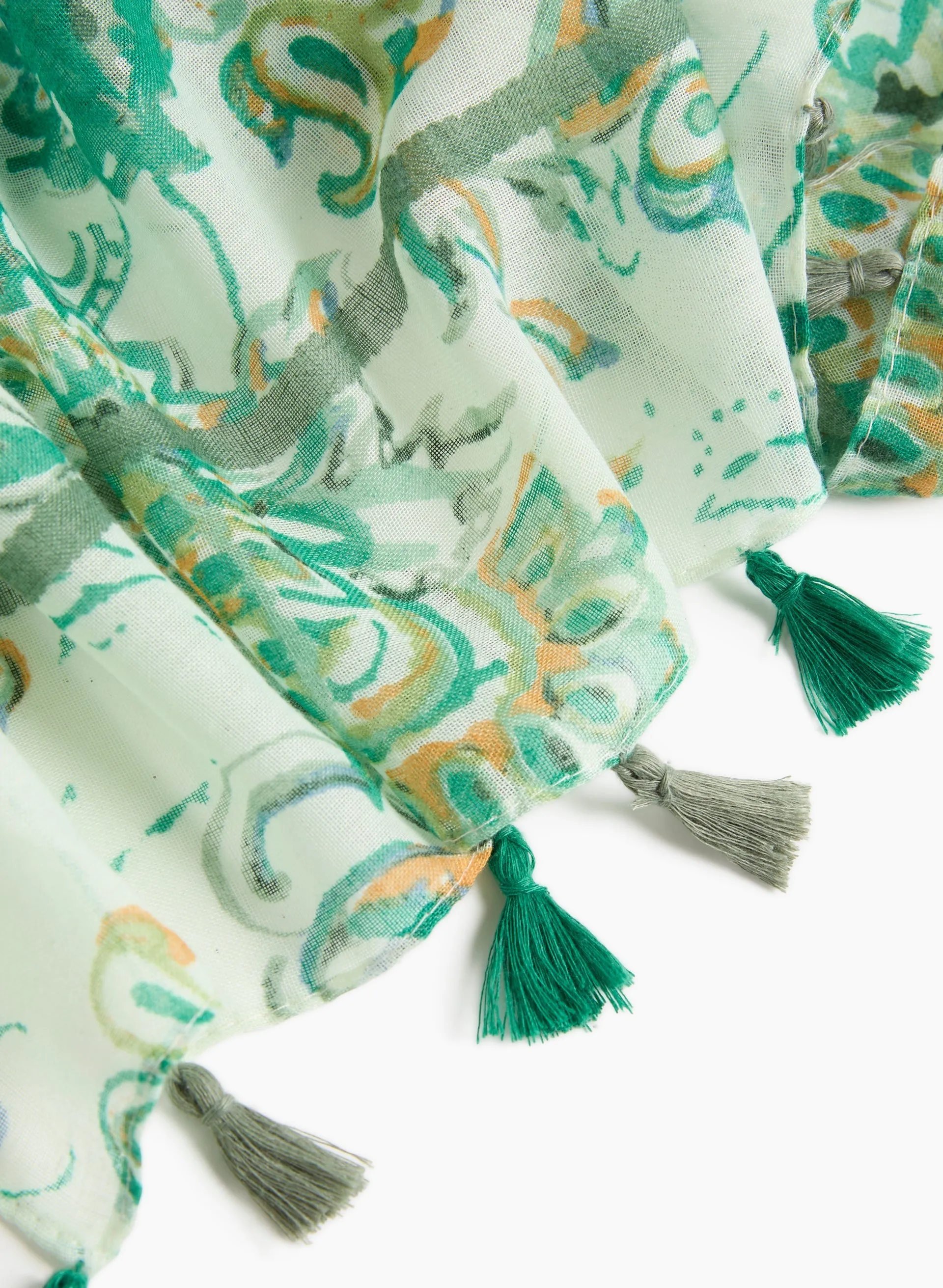 Paisley Scarf With Tassel Trim sold by Laura product image thumbnail 2