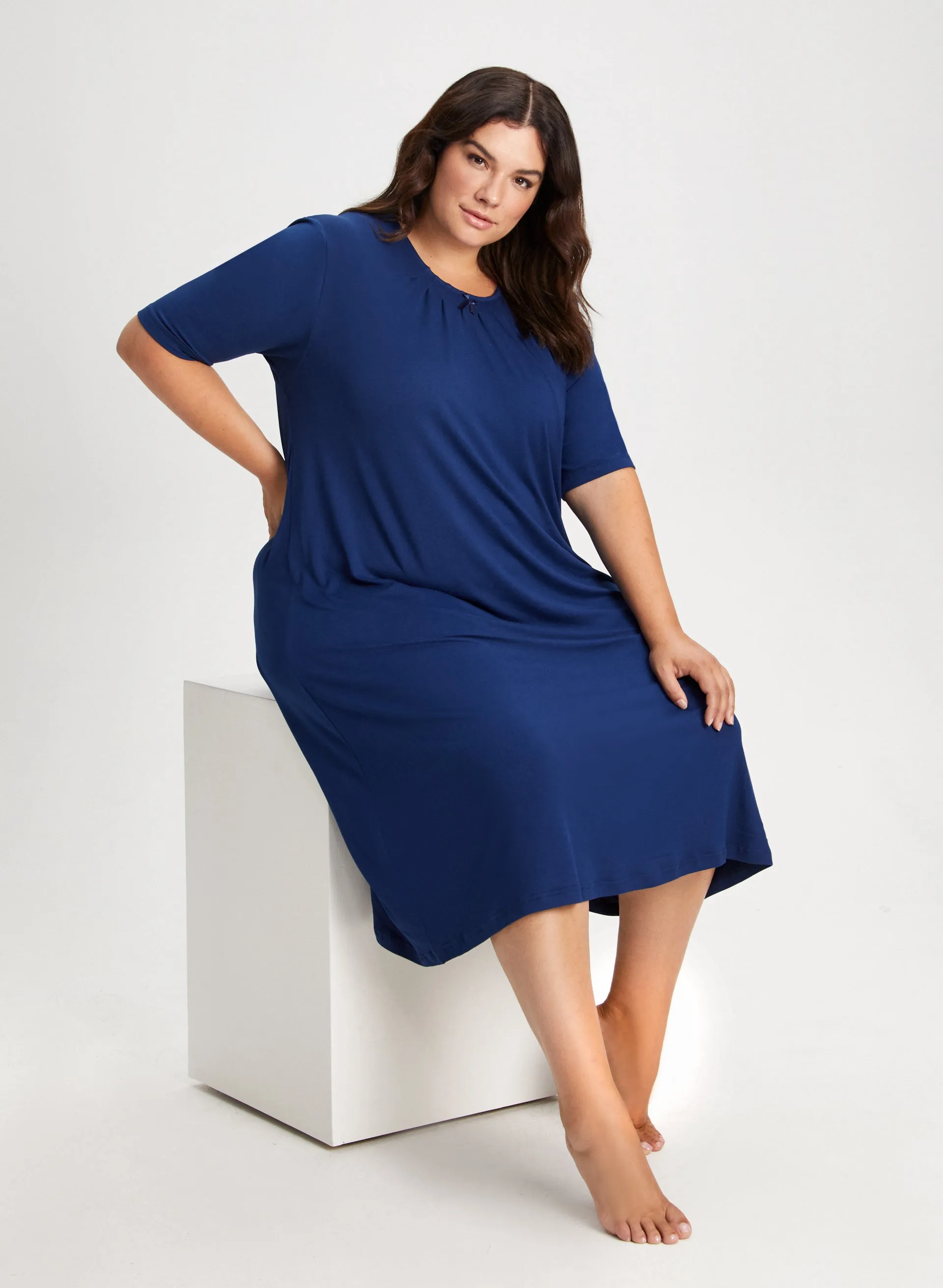 Pleat & Bow Detail Nightgown sold by Laura product image thumbnail 4