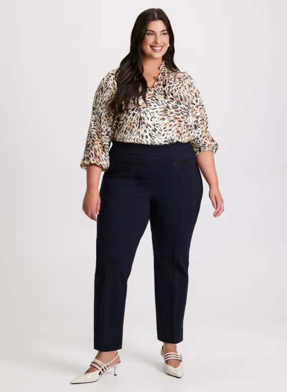 Abstract Animal Print Blouse & Straight Leg Pants sold by Laura