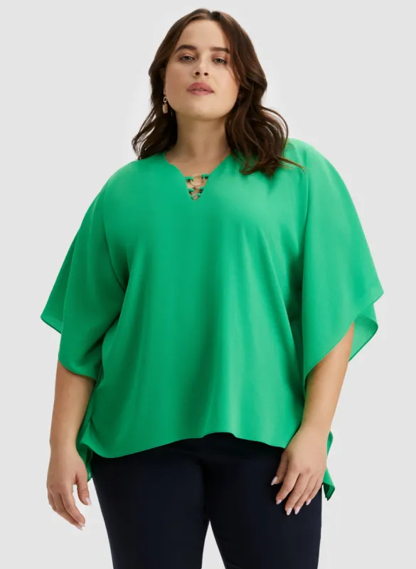 Cascading Sleeve Poncho Blouse sold by Laura