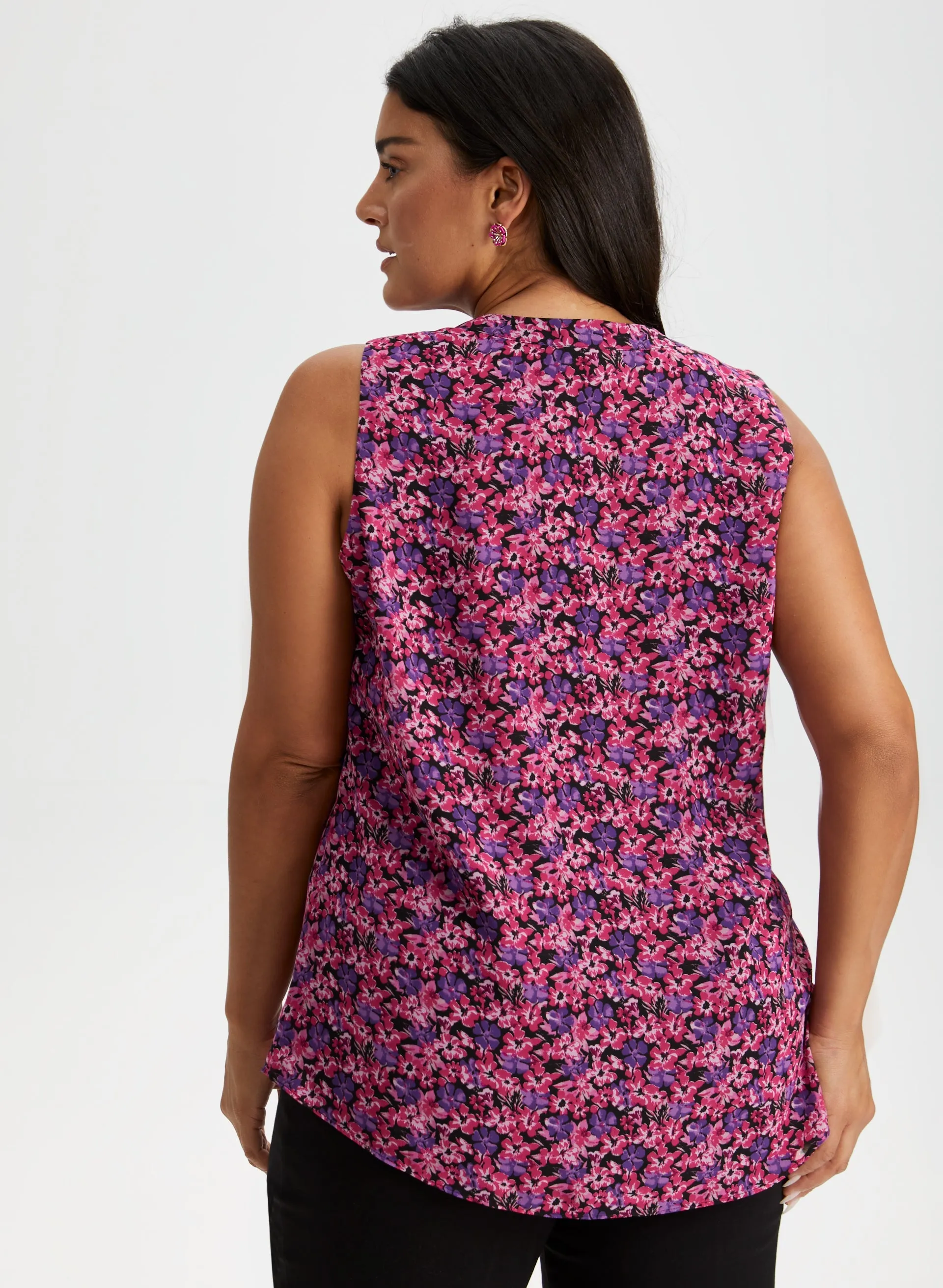 Floral Print Sleeveless Ruffle Blouse sold by Laura product image thumbnail 4