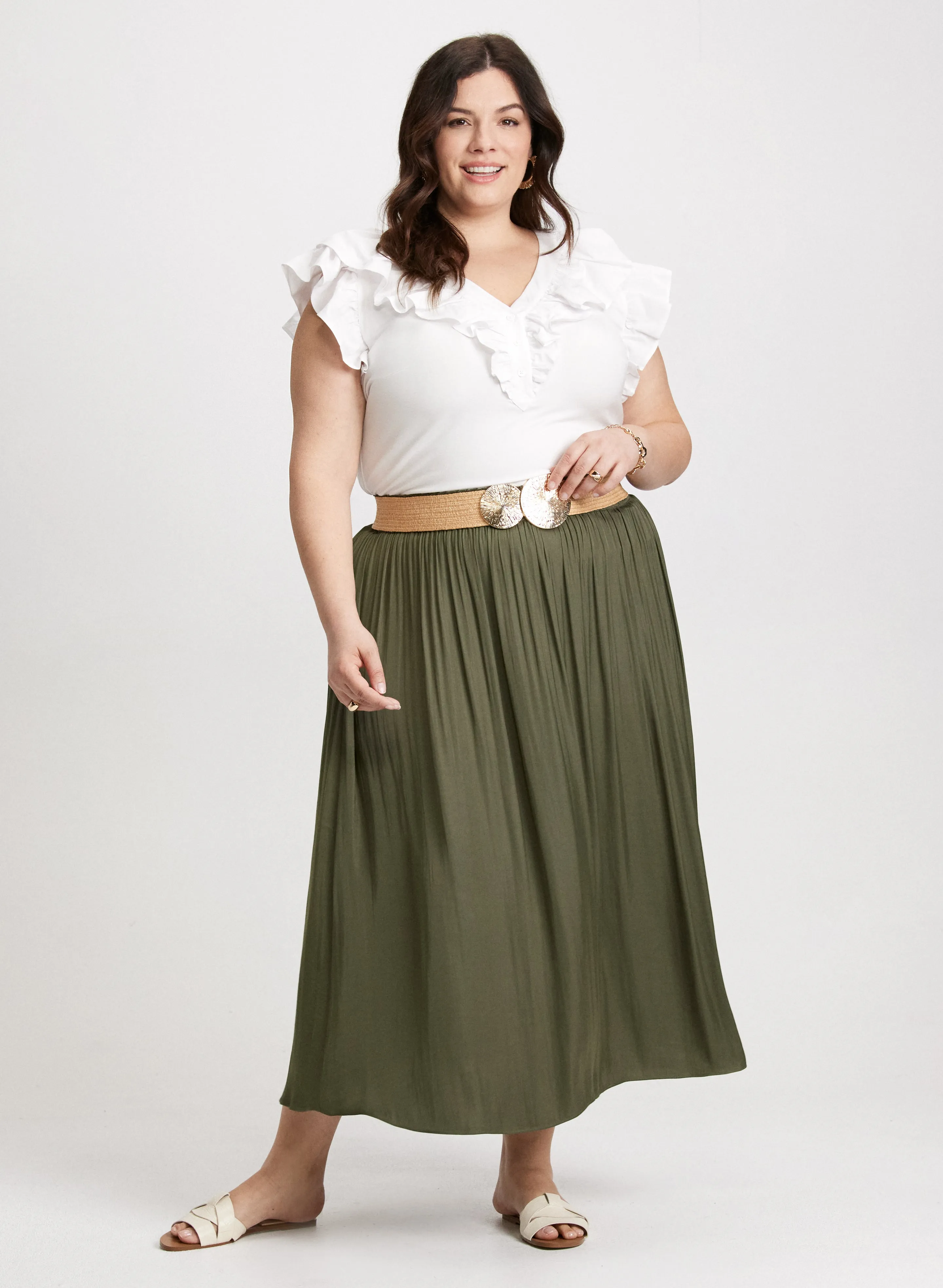 Smocked Waist Satin Maxi Skirt sold by Laura product image thumbnail 3