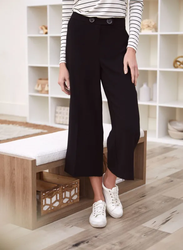 Wide Leg Button Detail Pants sold by Laura
