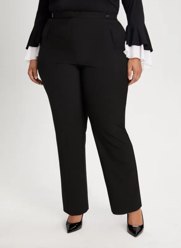 Signature Fit Button Detail Pants sold by Laura