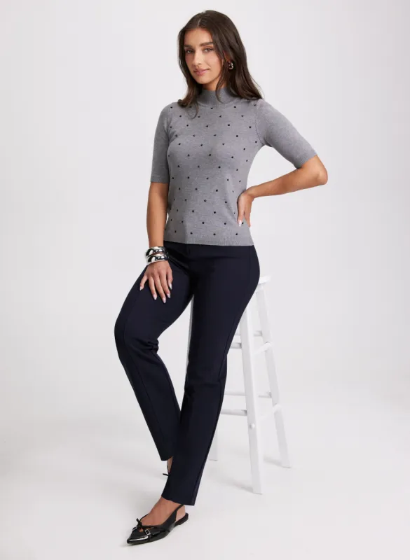 Rhinestone Detail Sweater & Straight-Leg Pants sold by Laura