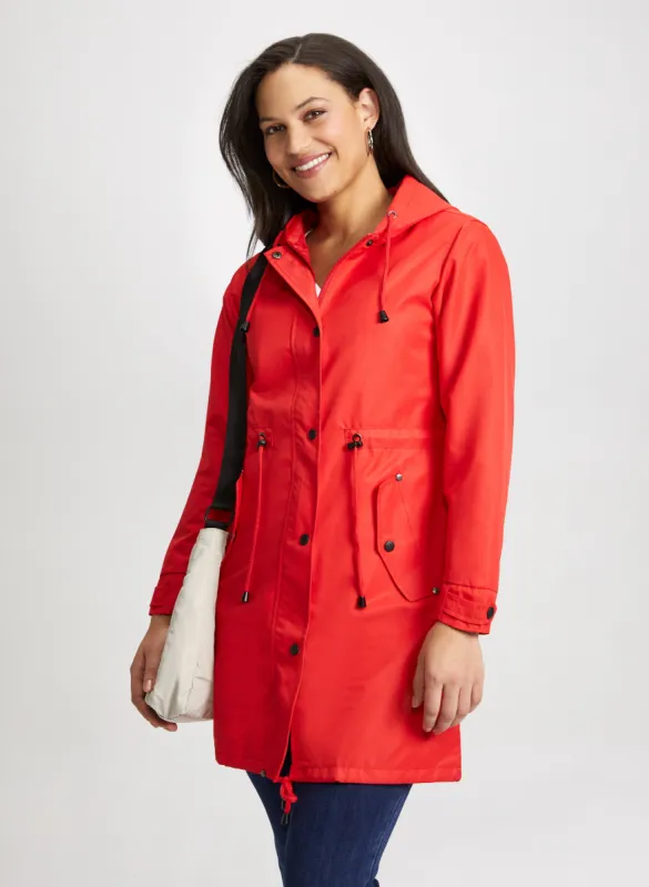 Flap Pocket & Hood Rain Jacket sold by Laura