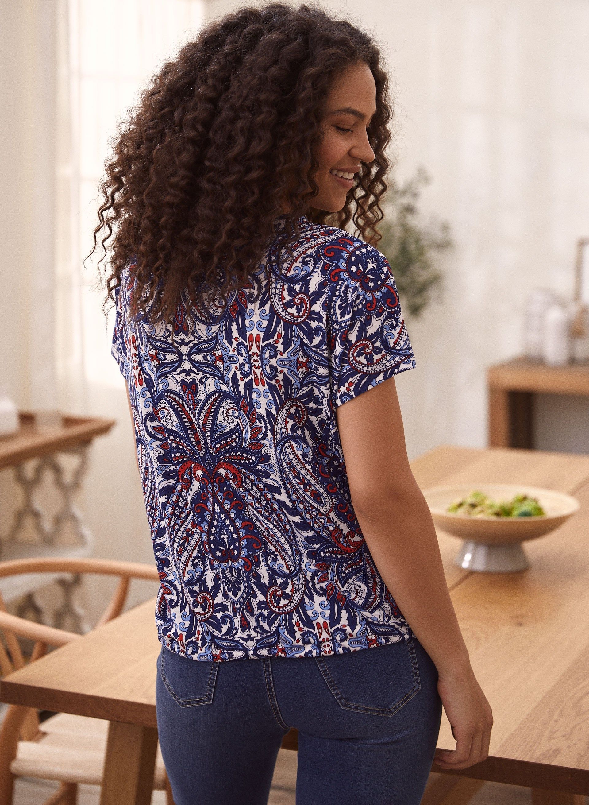 Paisley Print V-Neck Top sold by Laura product image thumbnail 4