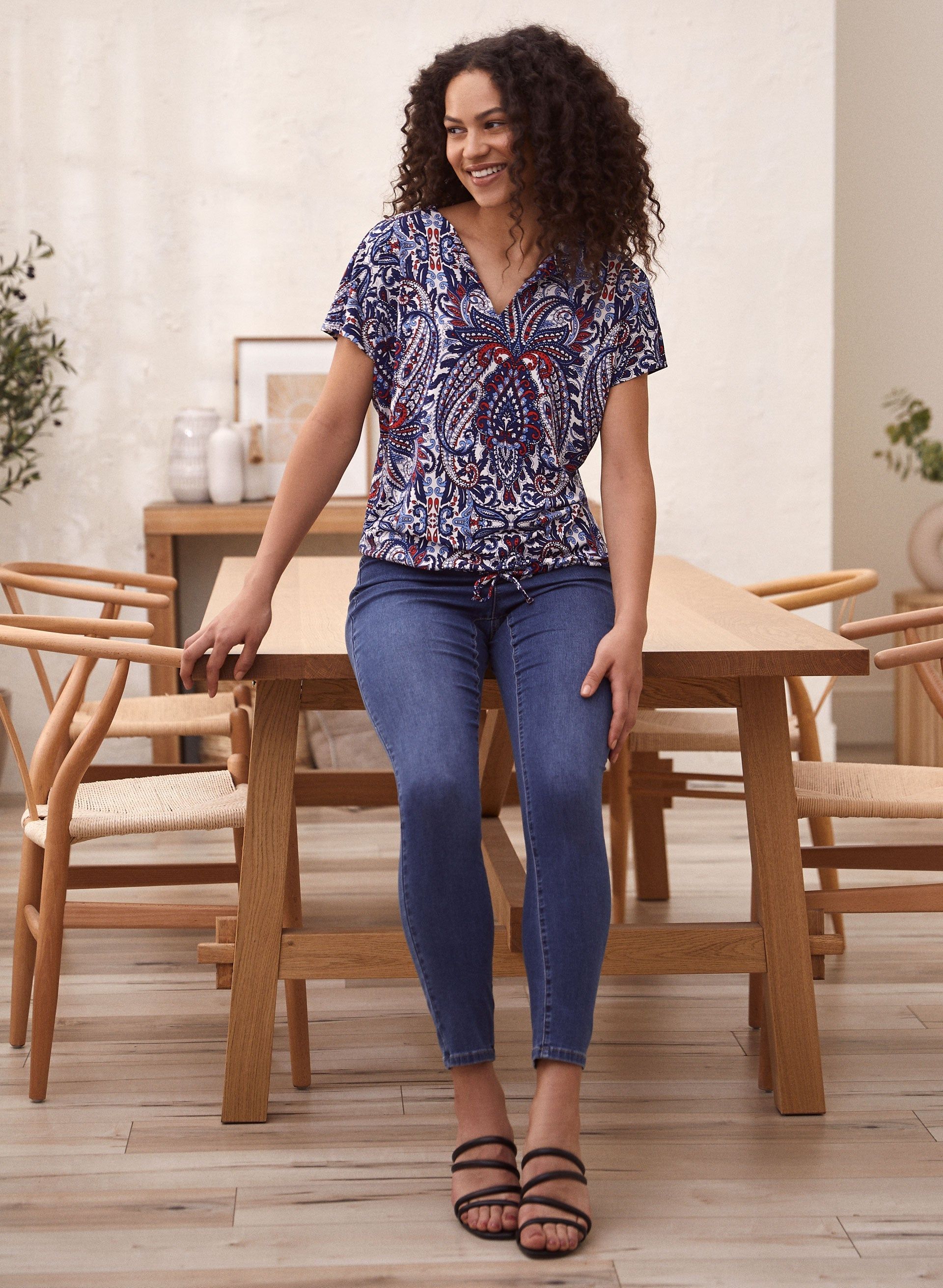 Paisley Print V-Neck Top sold by Laura product image thumbnail 3