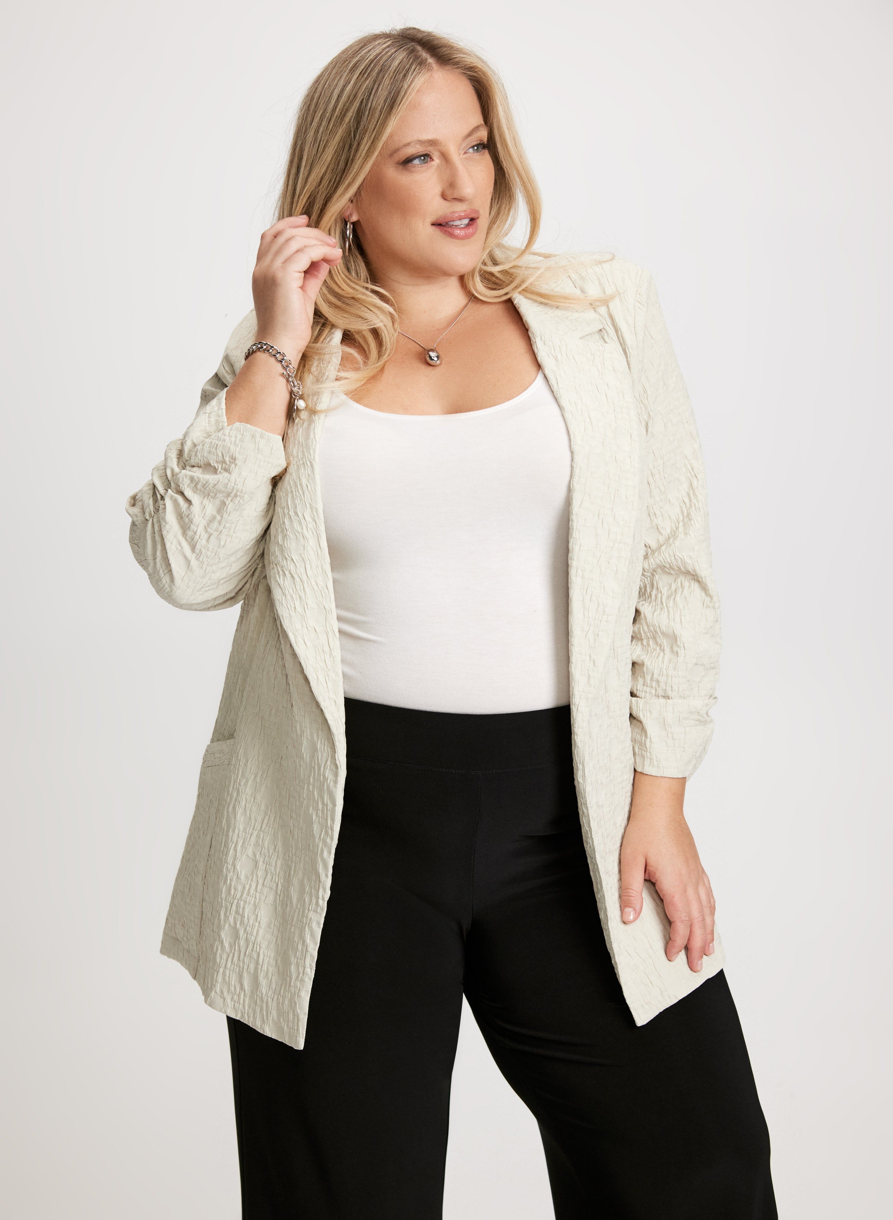 Lightweight Ruched Sleeve Blazer sold by Laura