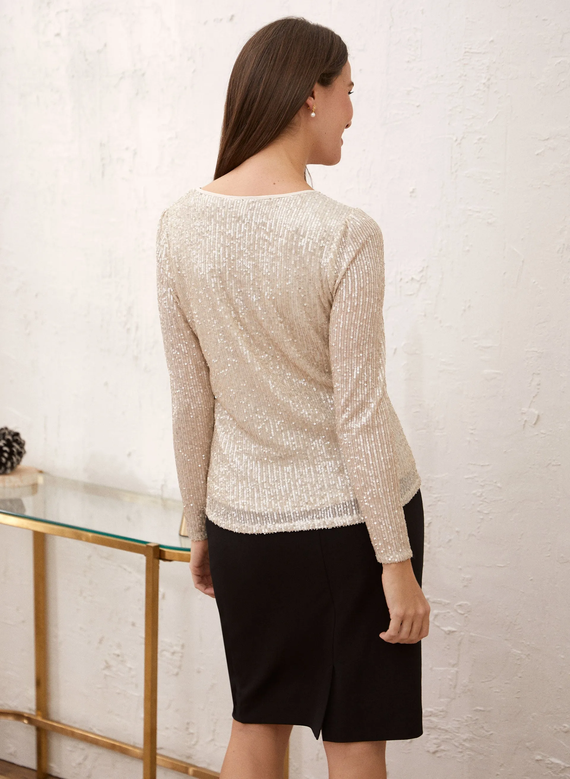 Sequin Long Sleeve Top sold by Laura product image thumbnail 4
