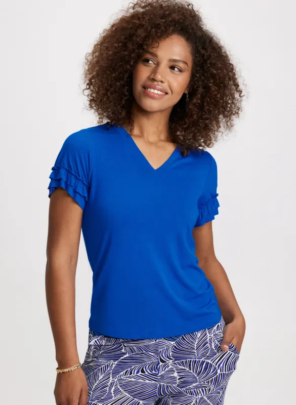 Frill Trim T-Shirt sold by Laura