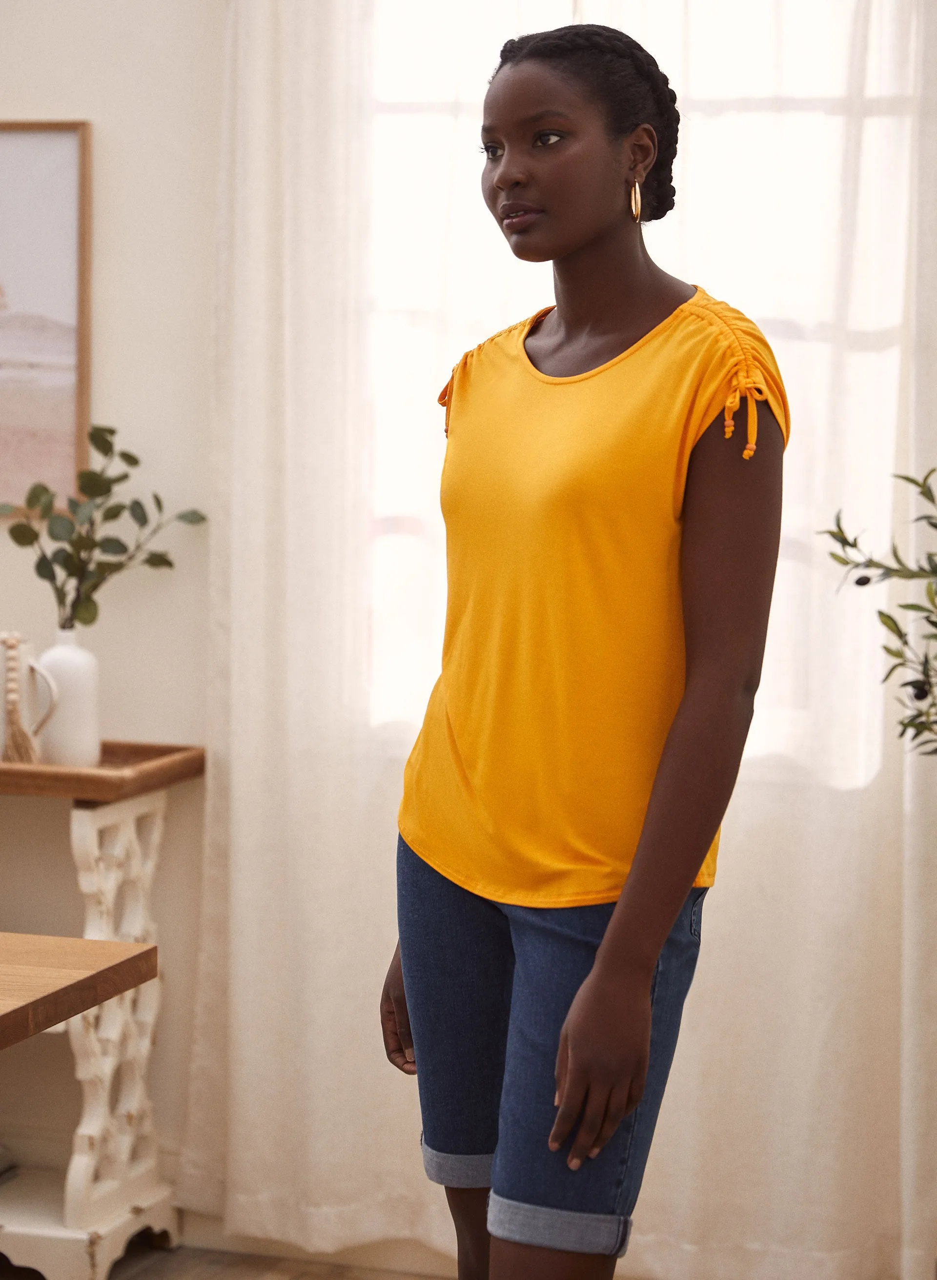 Ruched Short Sleeve Tee sold by Laura