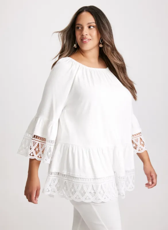 Ruffled & Embroidered Blouse sold by Laura