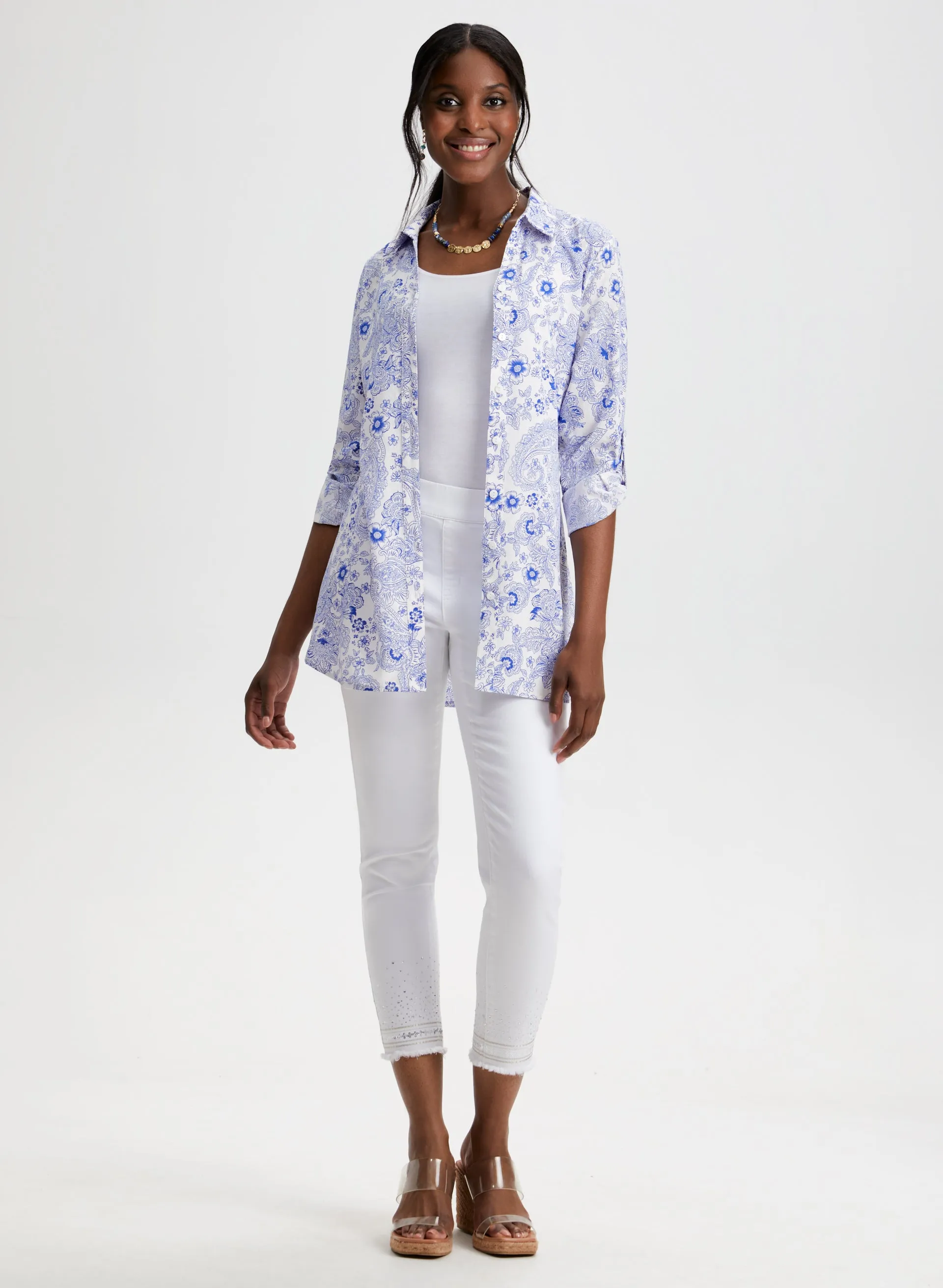 Floral Paisley Print Button-Up Tunic sold by Laura product image thumbnail 3