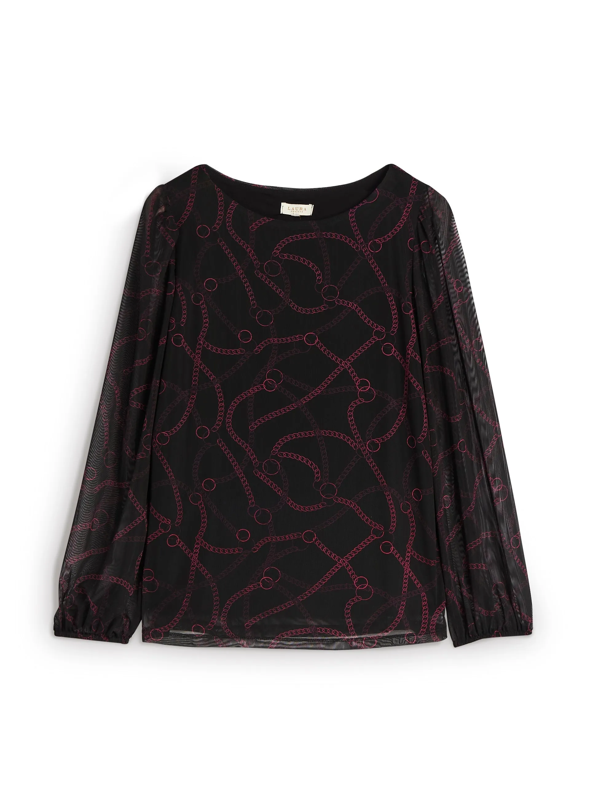 Chain Print Sheer Sleeve Top sold by Laura product image thumbnail 5