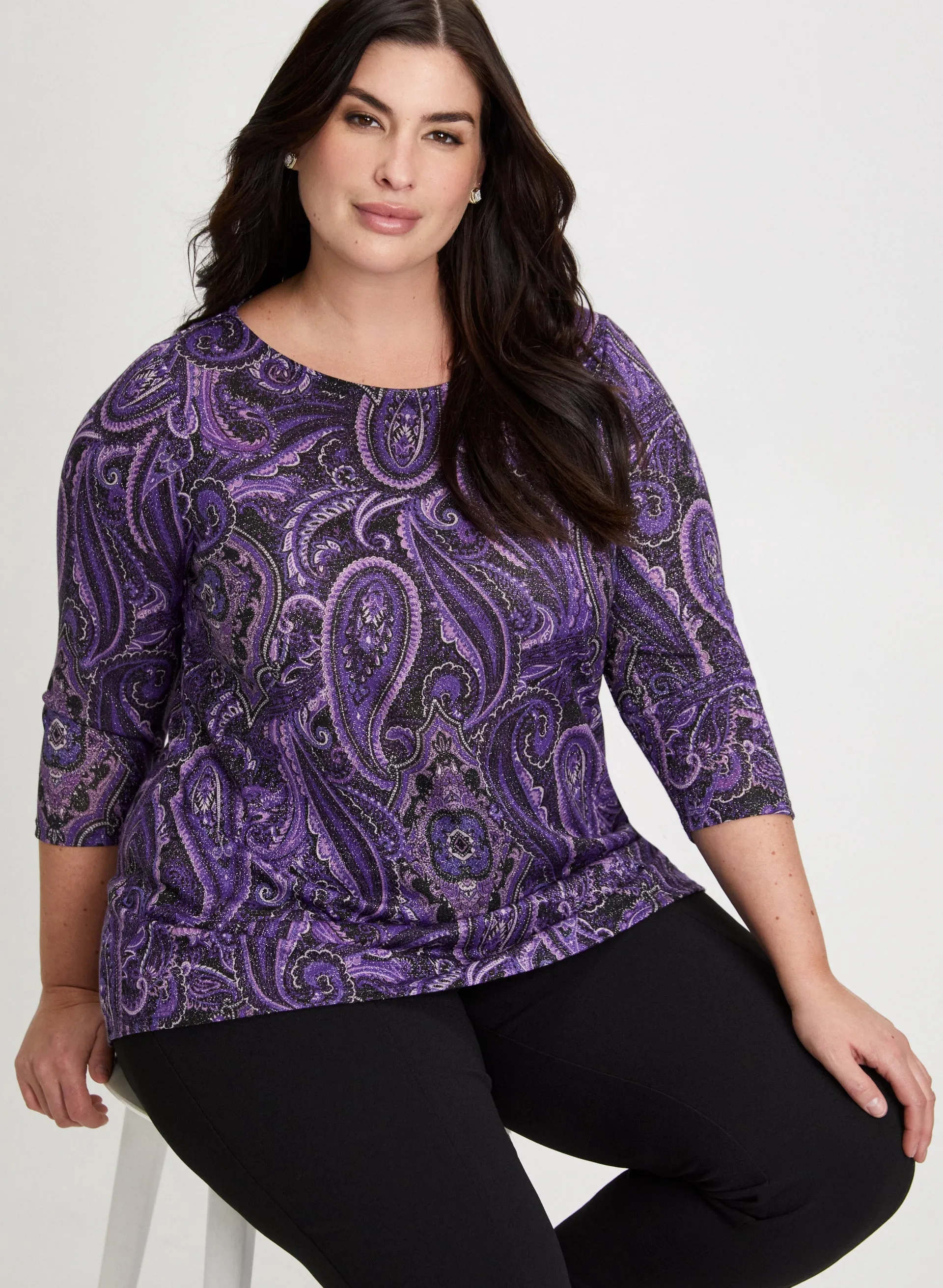 Paisley Print 3/4 Sleeve Top sold by Laura product image thumbnail 5