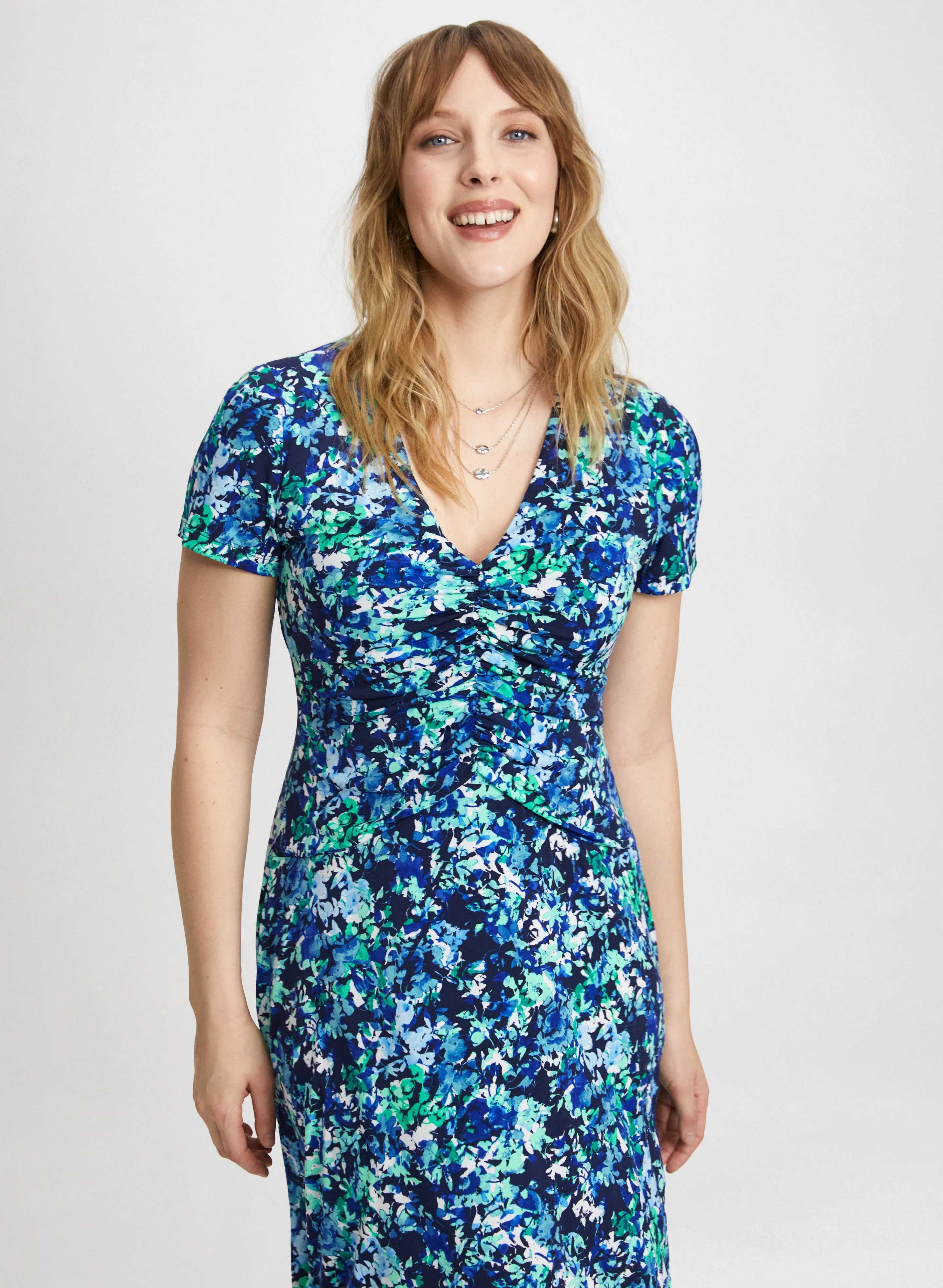 Ruched Details Floral Dress sold by Laura product image thumbnail 4