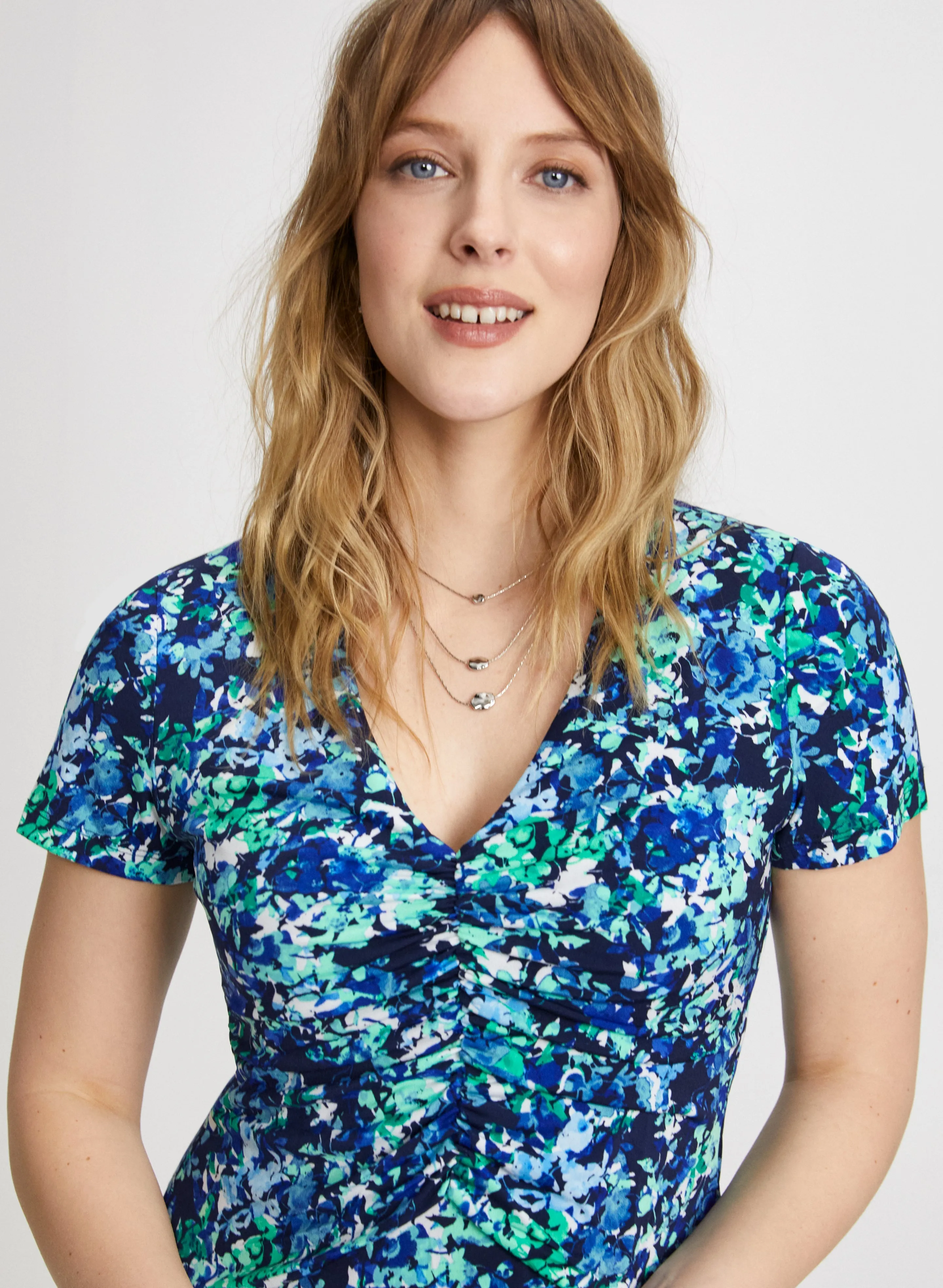 Ruched Details Floral Dress sold by Laura product image thumbnail 5
