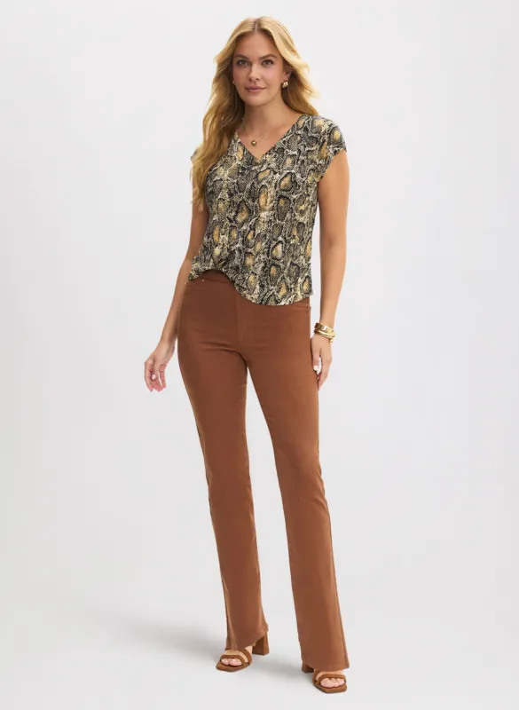 Snake Print Top & Straight Leg Jeans sold by Laura