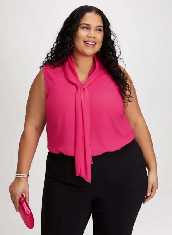 Tie-Neck Sleeveless Blouse sold by Laura