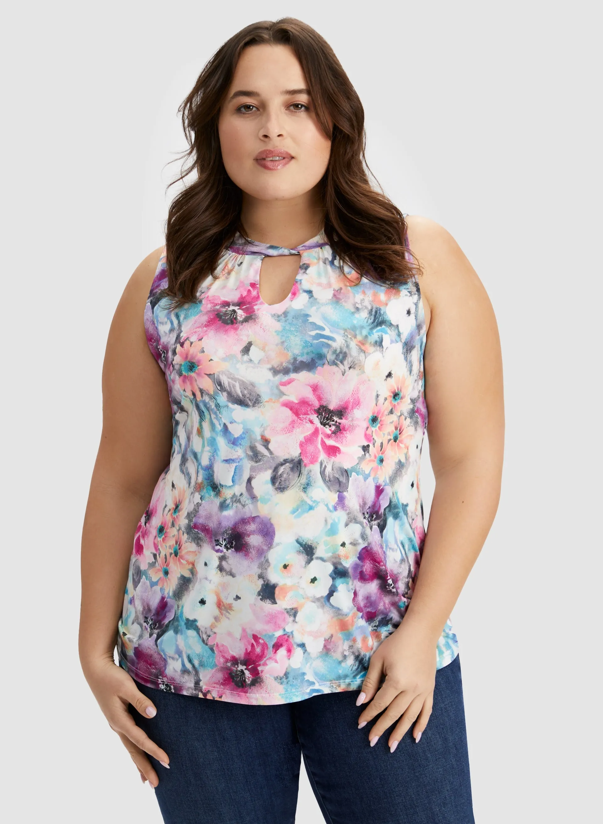 Sleeveless Floral Print Top sold by Laura product image thumbnail 5