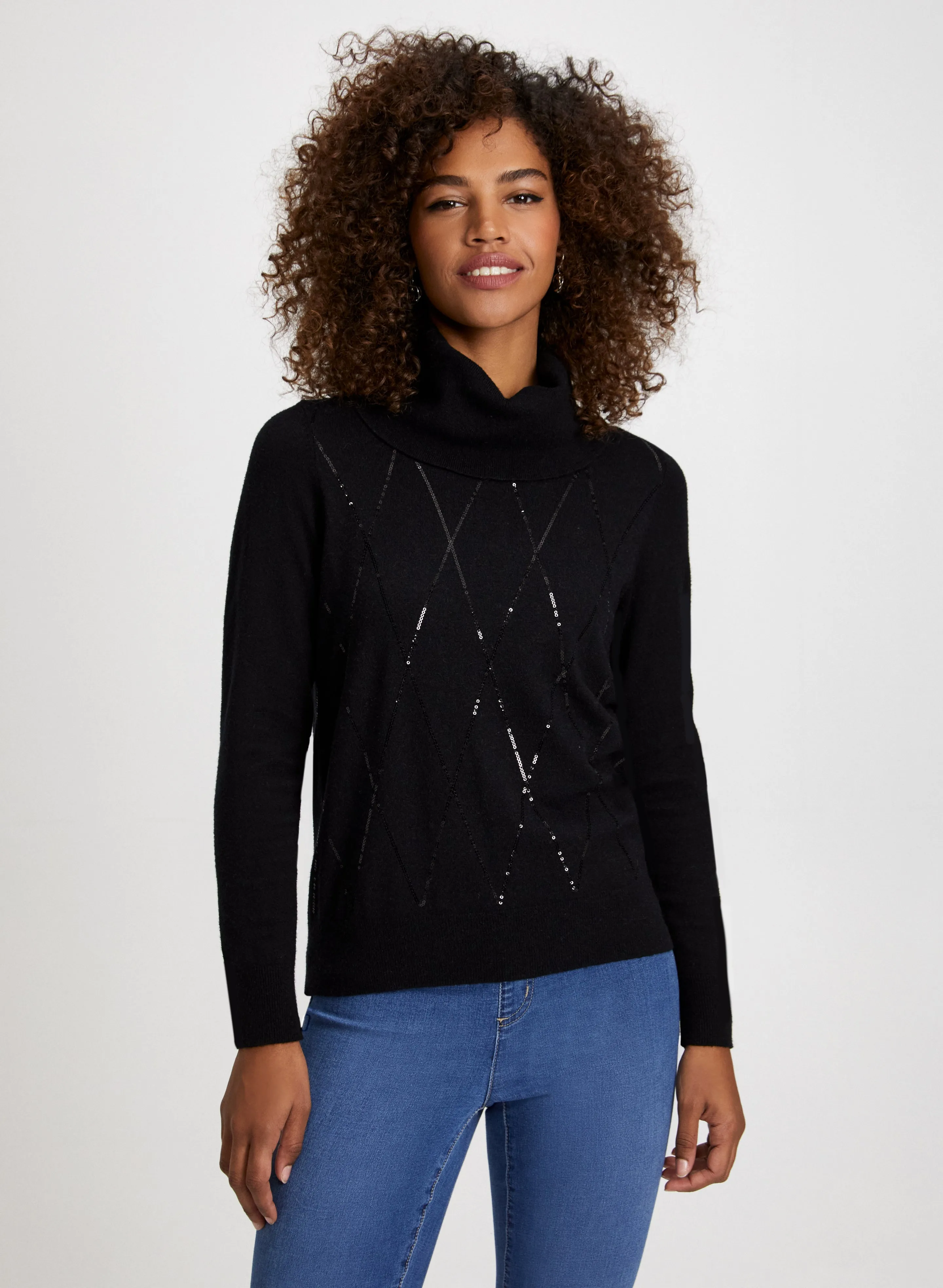 Argyle Motif Sequin Detail Sweater sold by Laura product image thumbnail 5