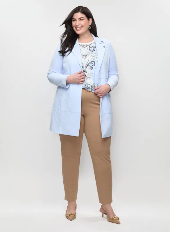 Long Faux Suede Jacket & Button Tab Detail Pants sold by Laura