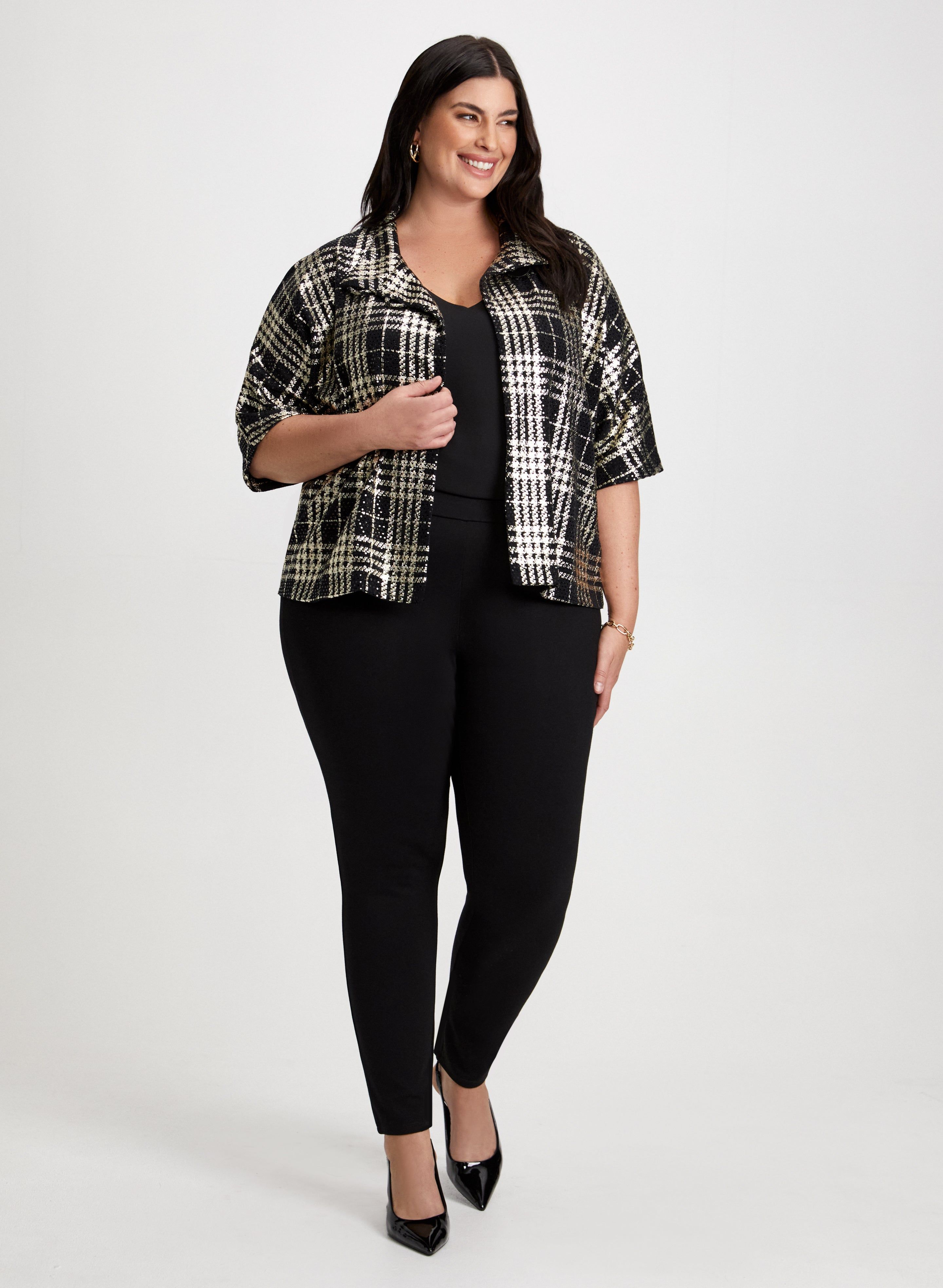 Plaid Print Sequin Detail Top sold by Laura product image thumbnail 3