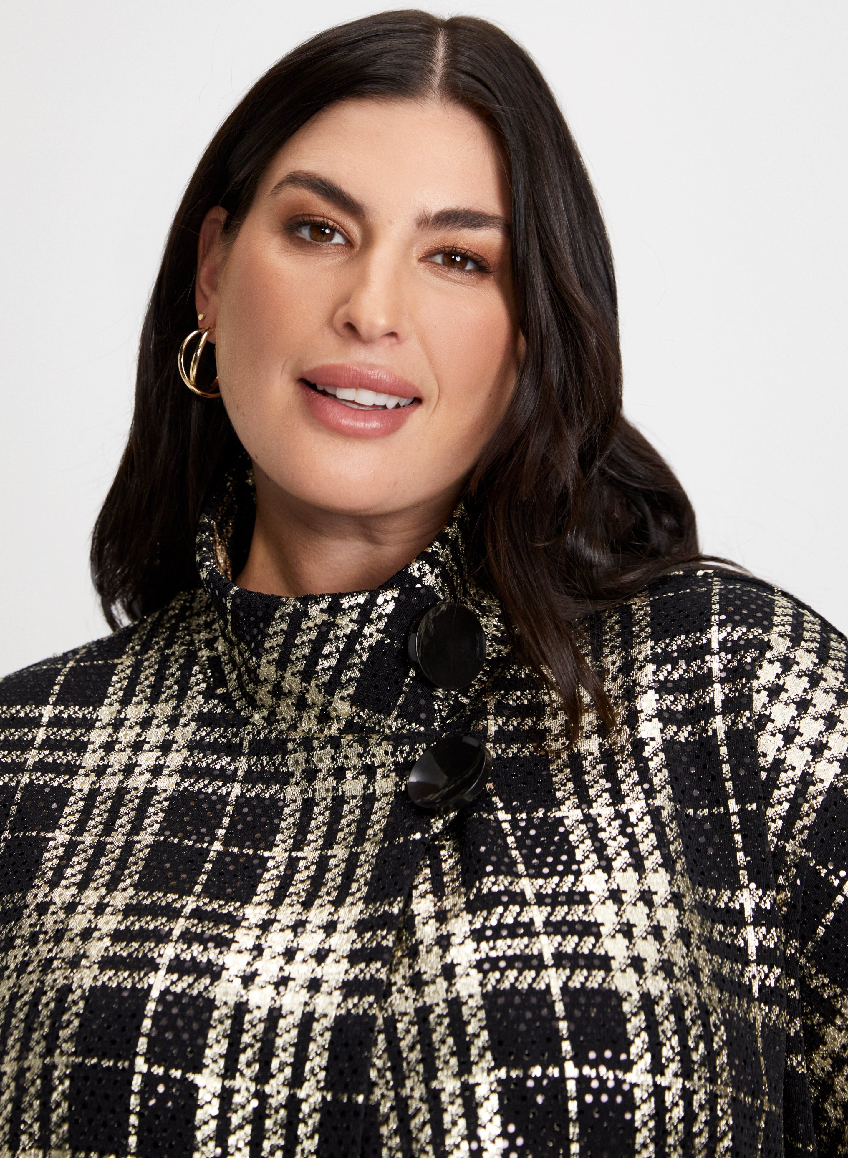 Plaid Print Sequin Detail Top sold by Laura product image thumbnail 2